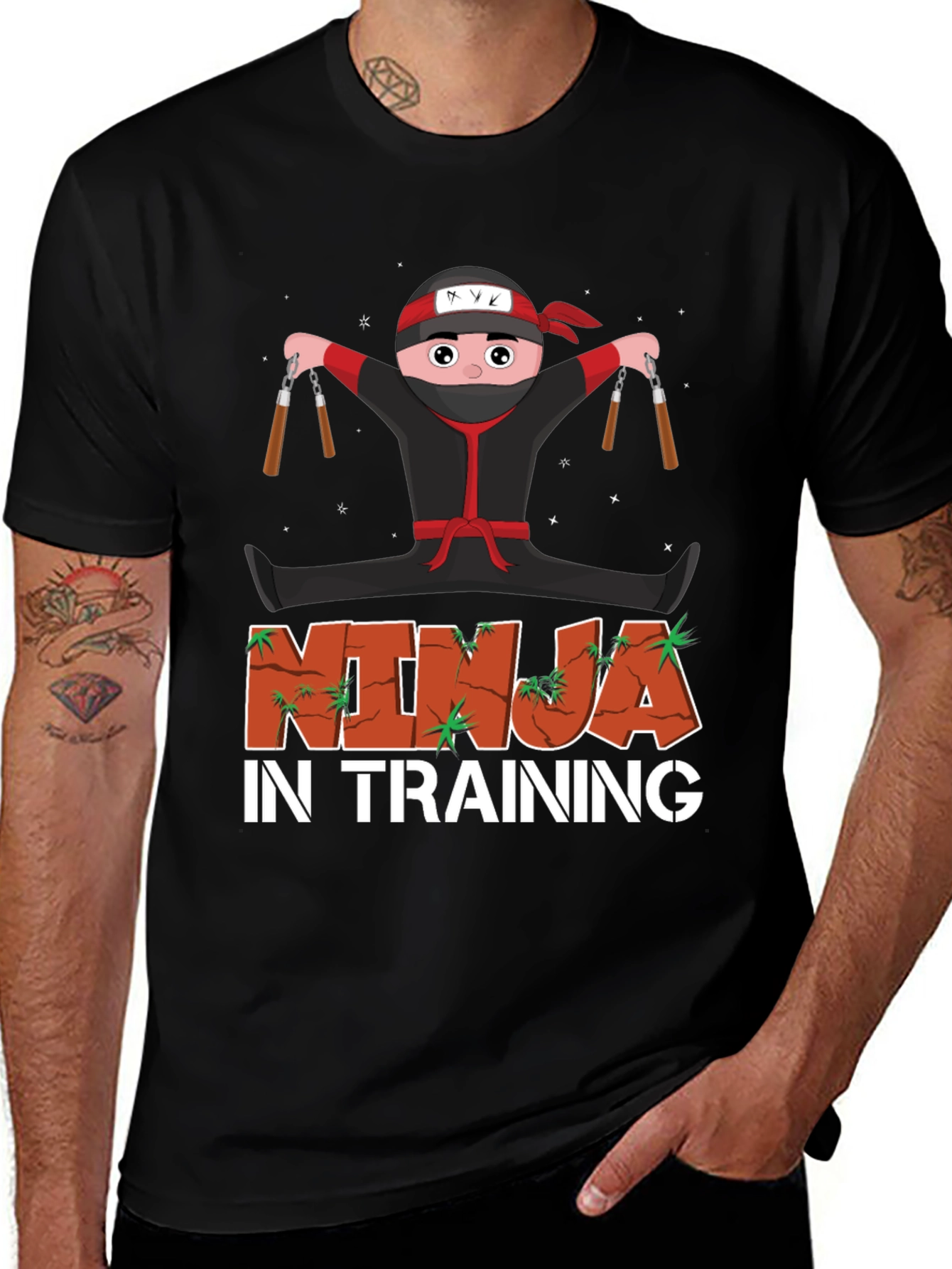 Black Ninja in Training Graphic Tee main image