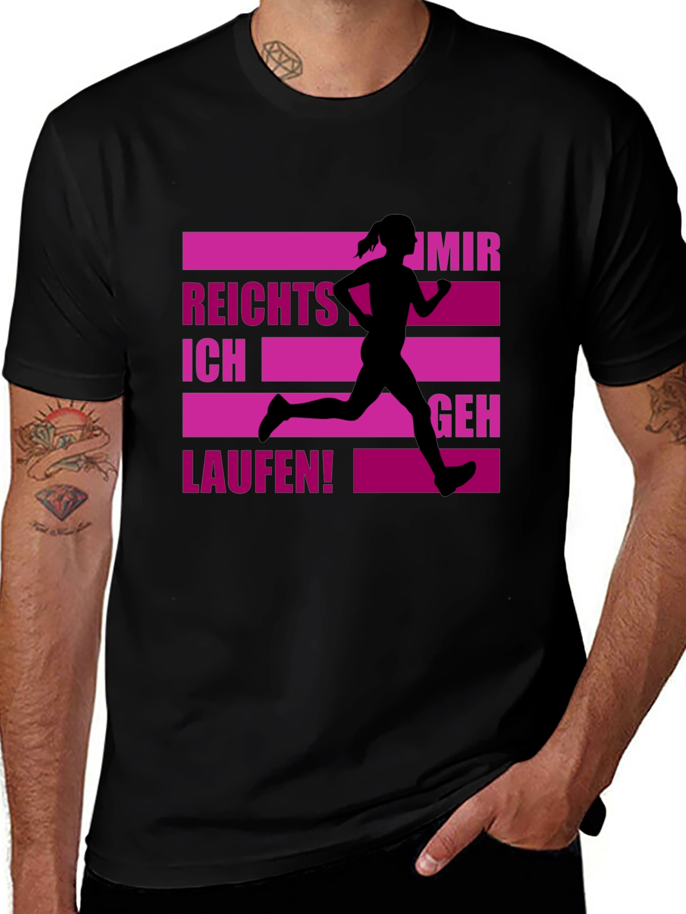 Variant 28 of Runner's 'Enough, I'm Going Running' Black T-Shirt