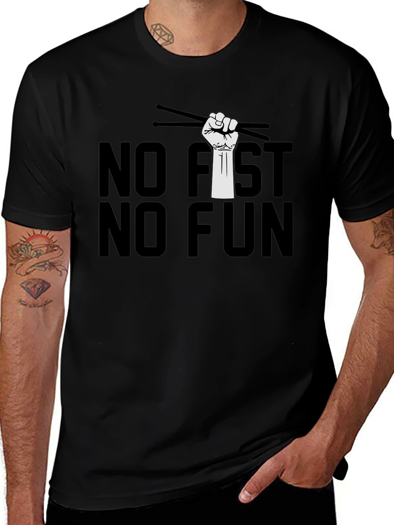 Variant 6 of No Fist No Fun Drummer T-Shirt