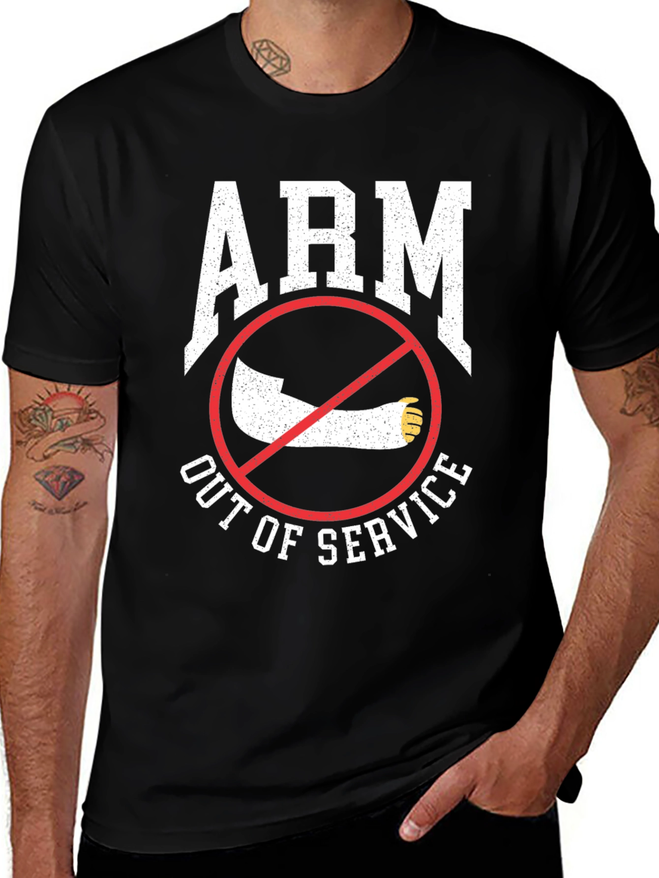 Variant 3 of Arm Out of Service T-Shirt Funny Broken Bone Recovery Tee
