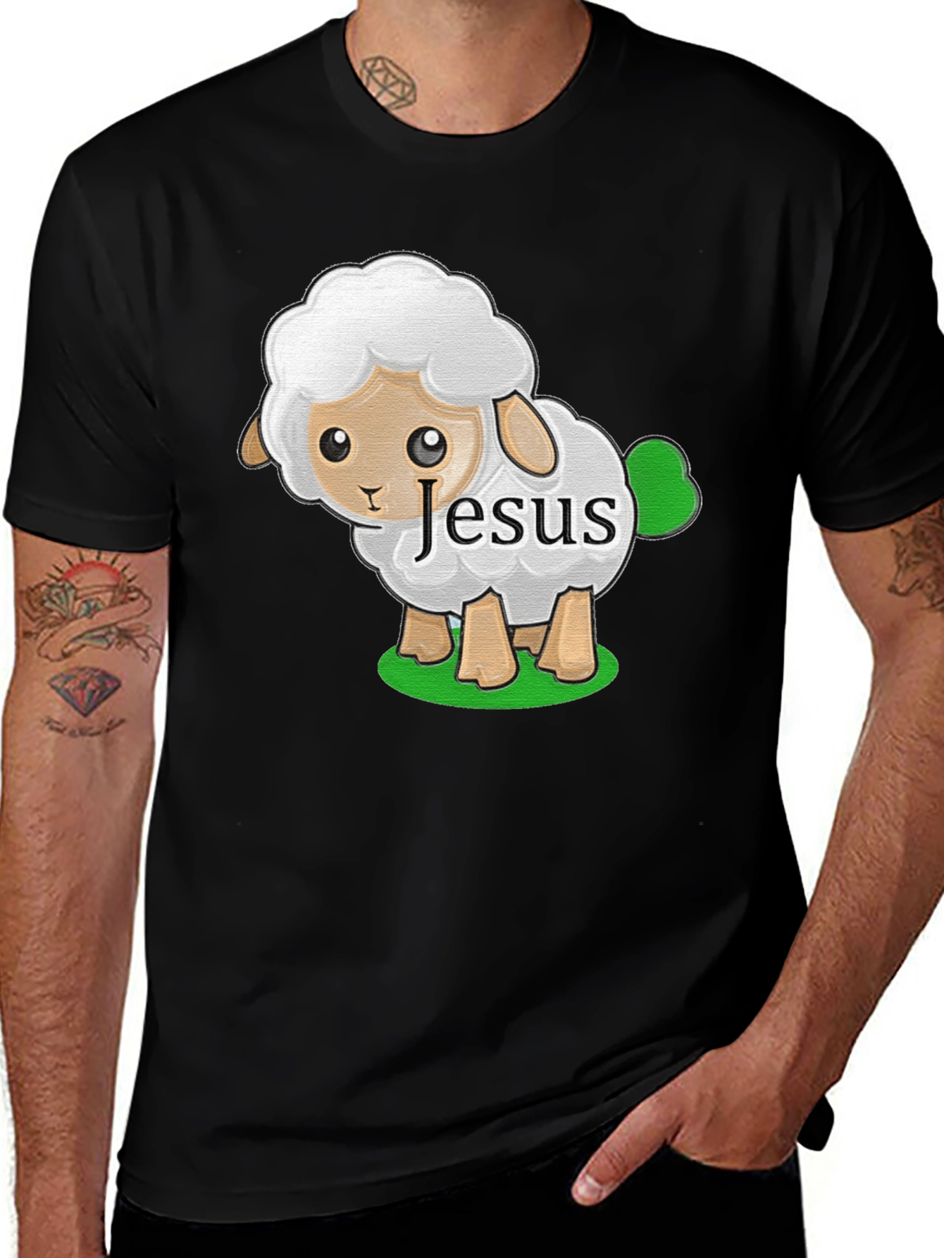 Variant 12 of Cute Sheep Jesus Graphic T-Shirt