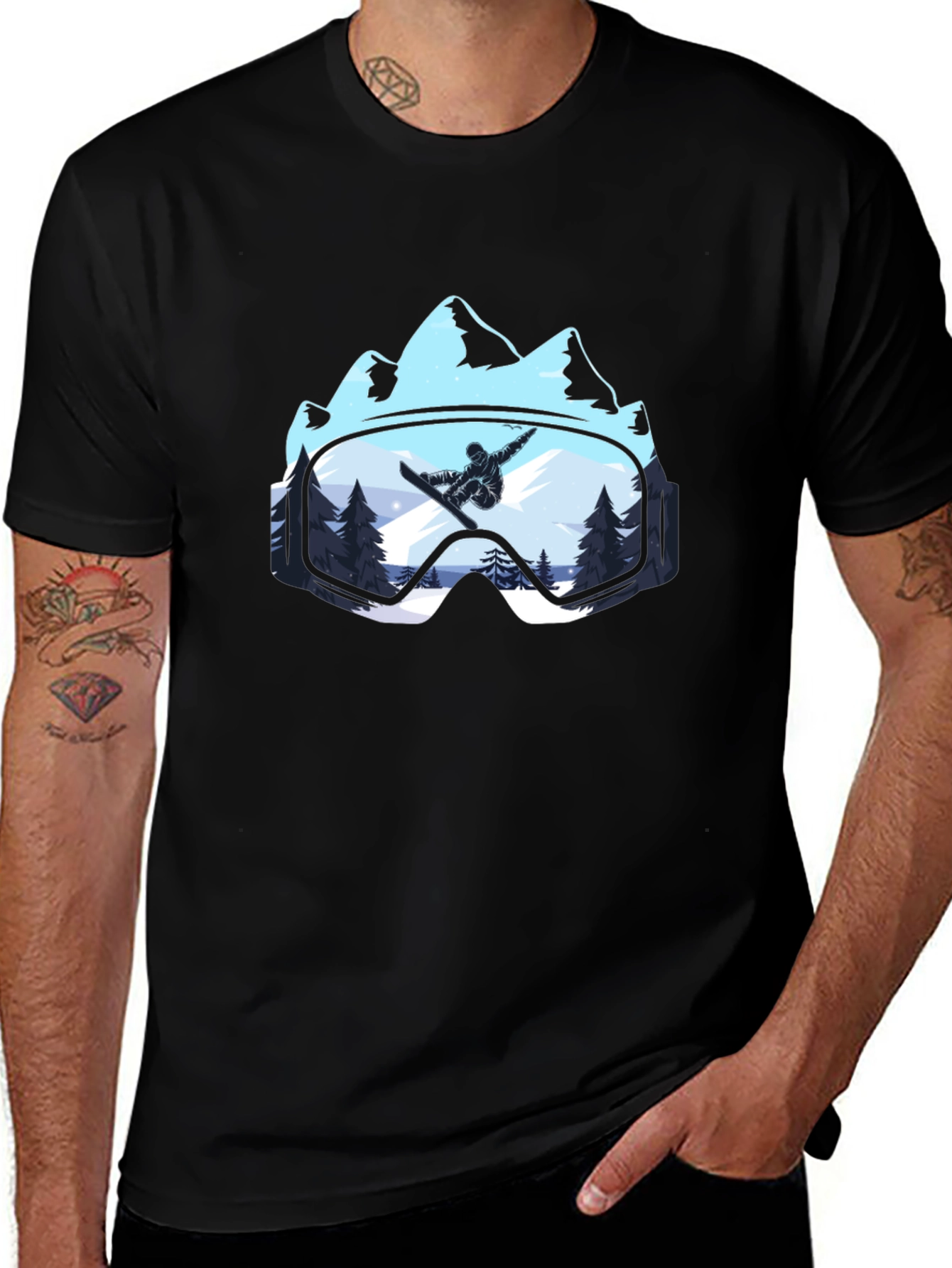 Variant 21 of Snowboarder Mountain Goggles T-Shirt
