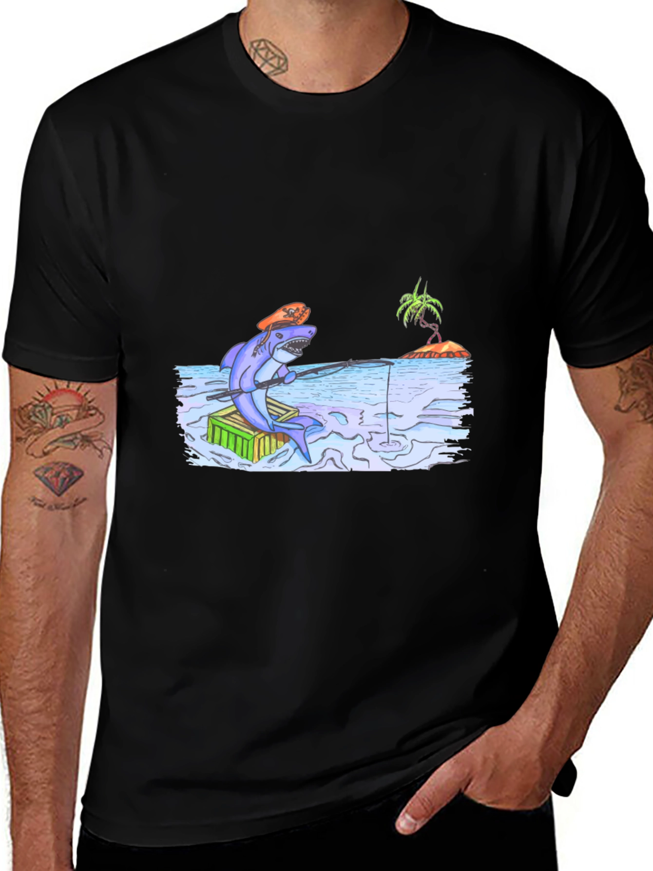 Variant 26 of Shark Fisherman Graphic T-Shirt