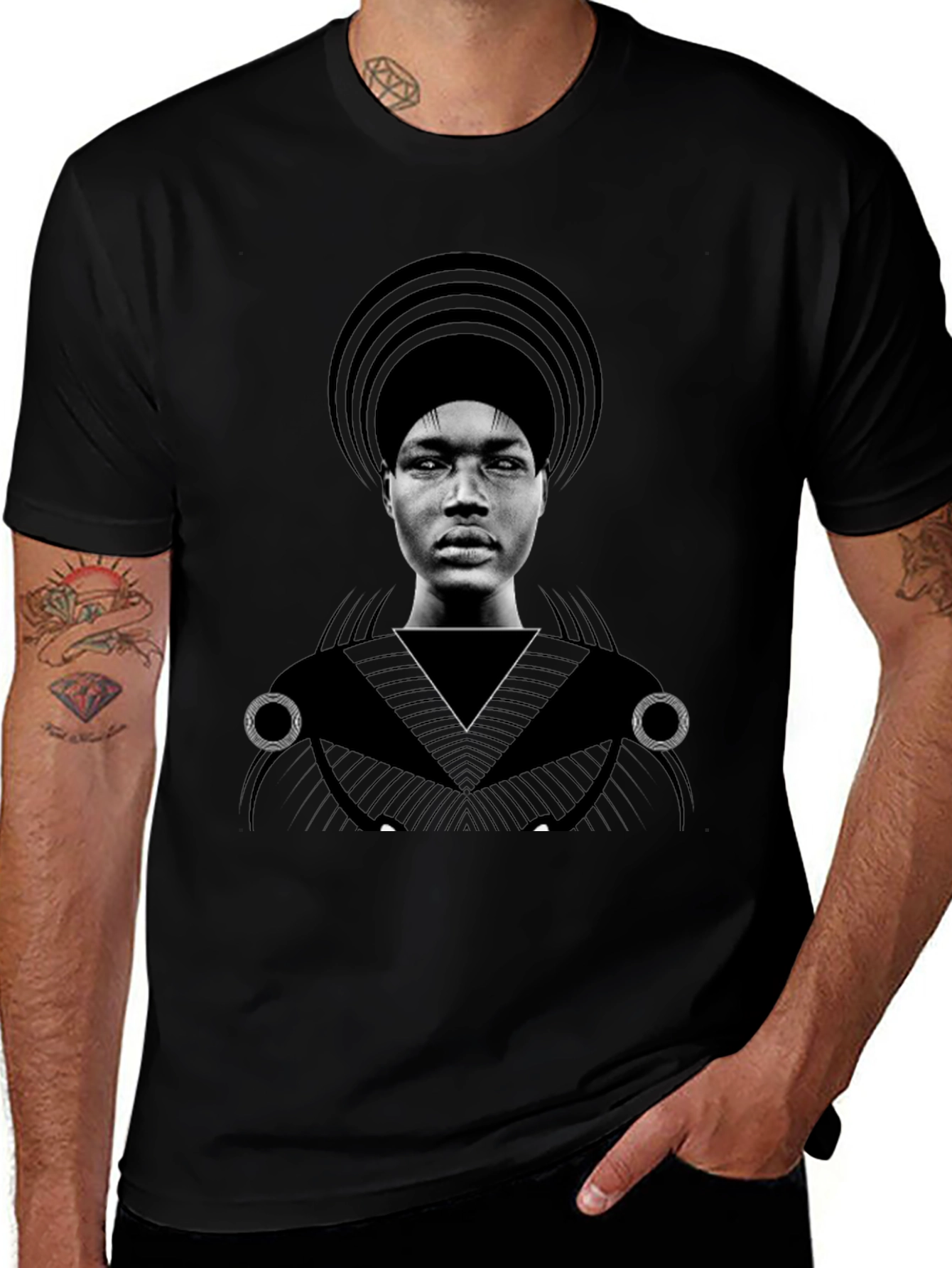 Variant 28 of Graphic T-Shirt - Man with Headdress Design