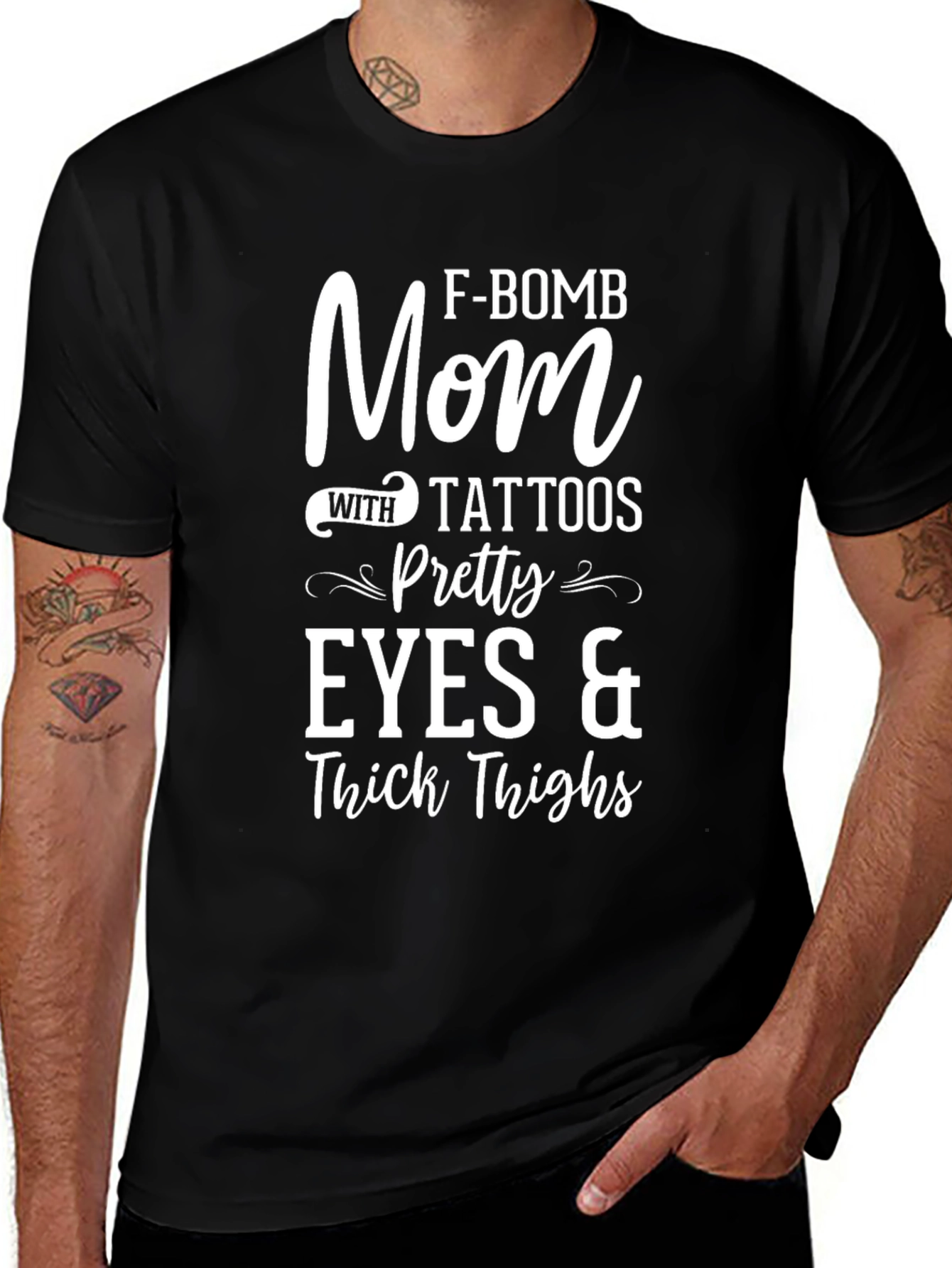 Variant 17 of F-Bomb Mom with Tattoos Graphic T-Shirt