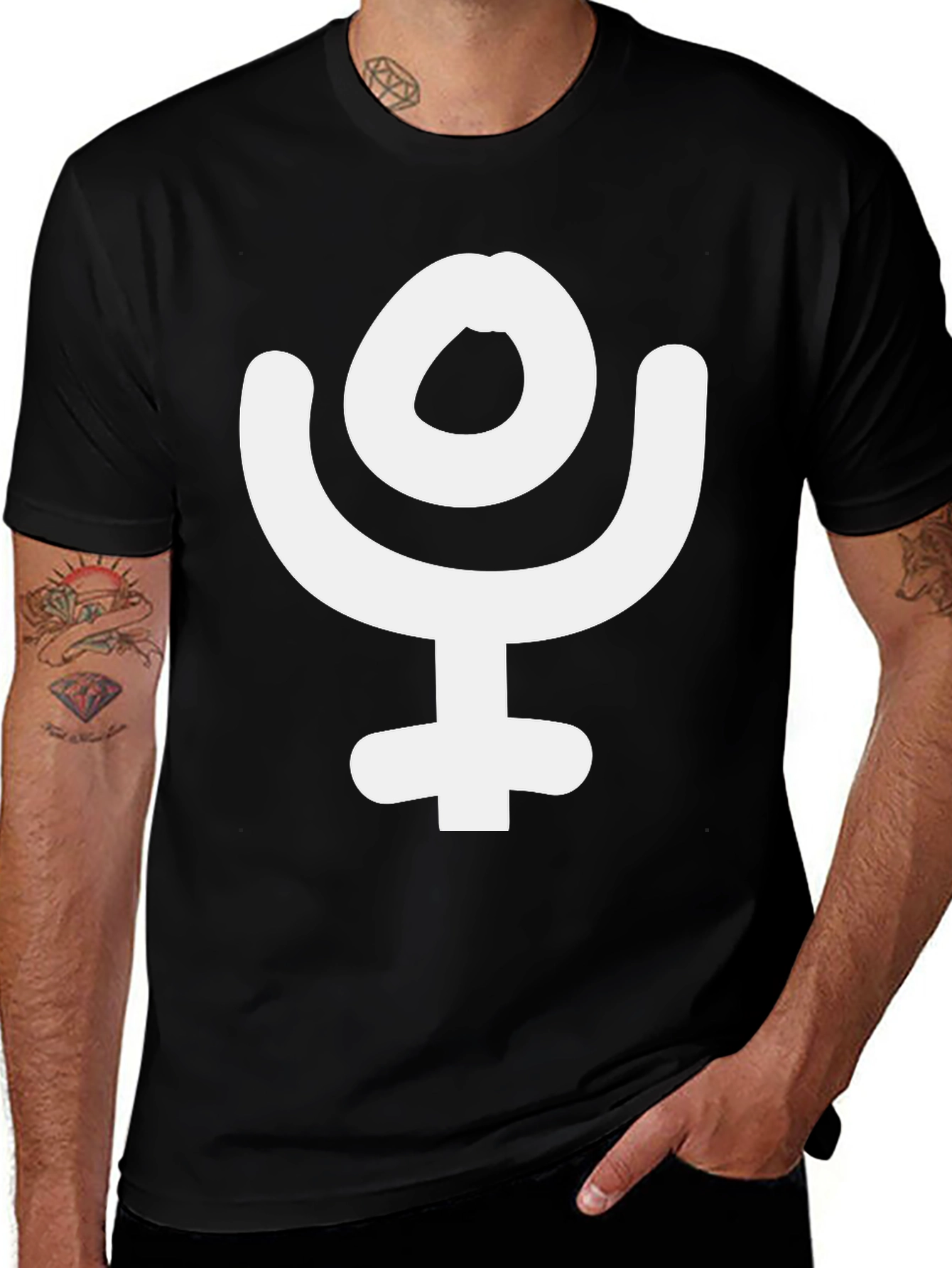 Variant 13 of Pluto Symbol Graphic Tee - Black Cotton Casual Wear