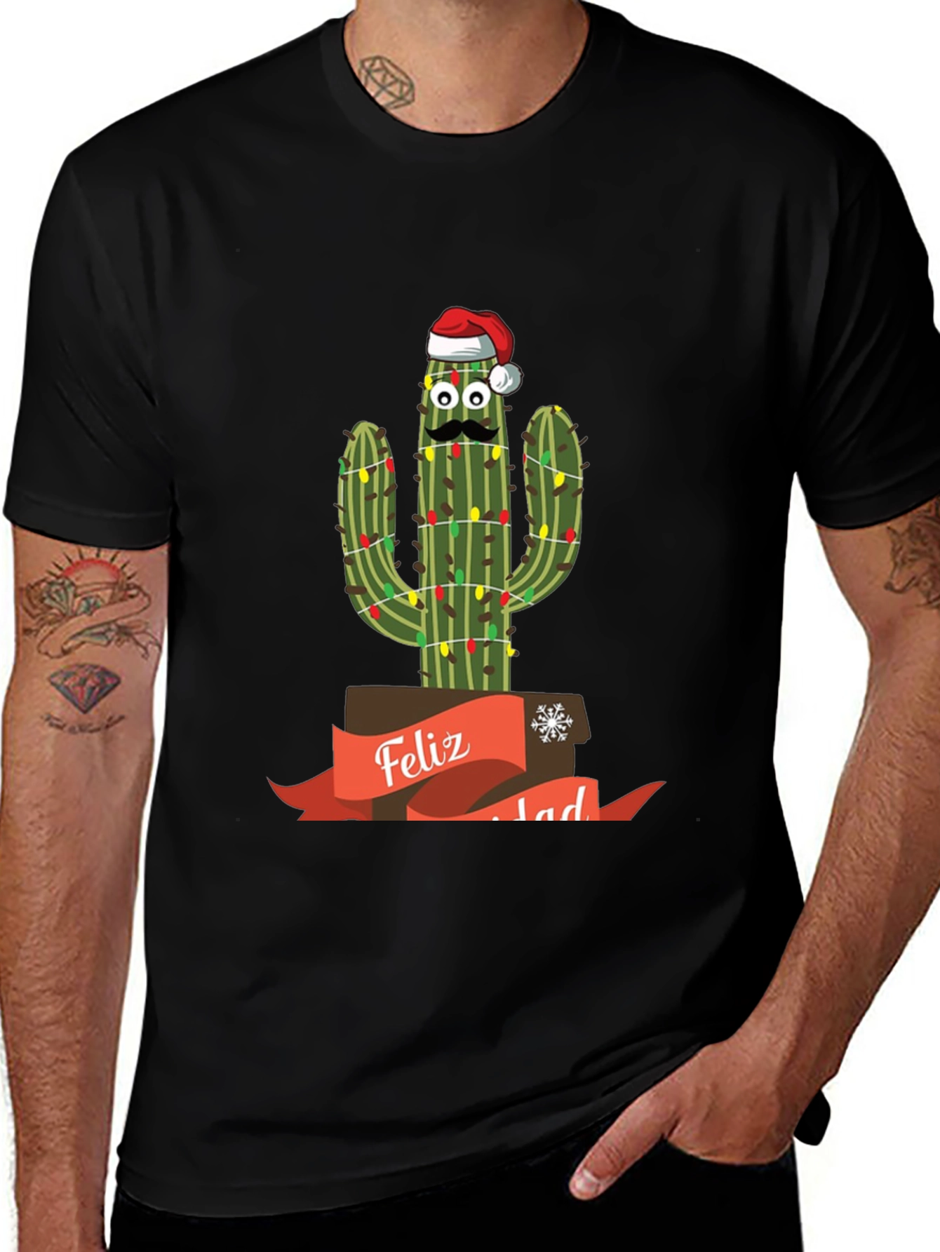 Variant 3 of Festive Cactus T-Shirt - Feliz Navidad!