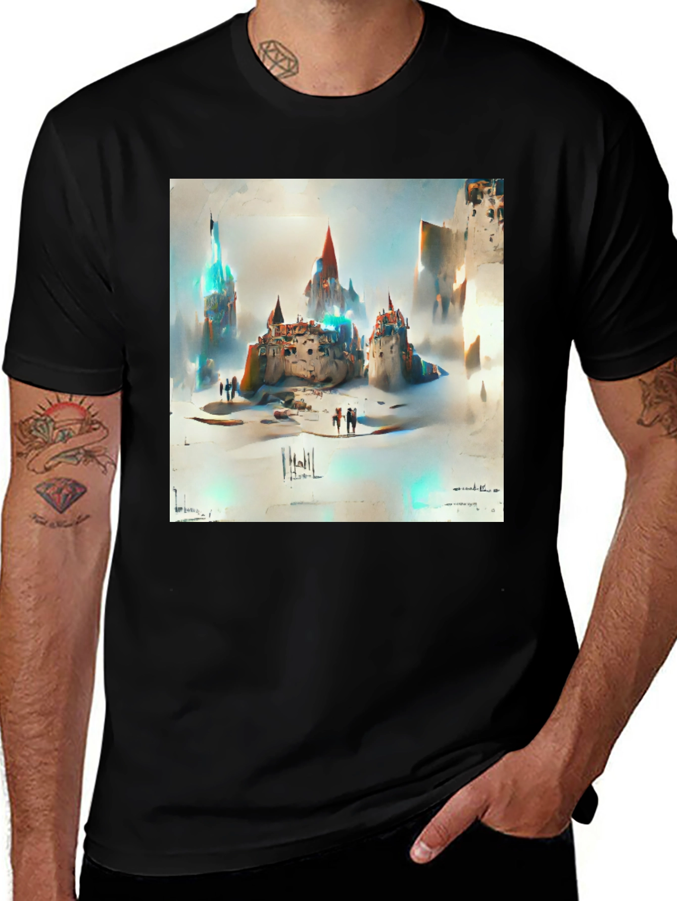 Variant 22 of Abstract Castle T-Shirt