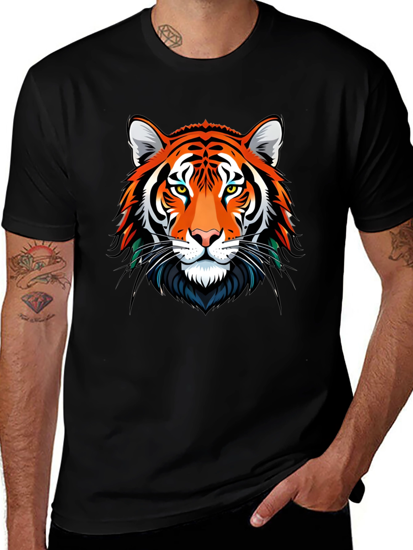 Variant 22 of Tiger Graphic Tee - Bold Animal Print T-Shirt