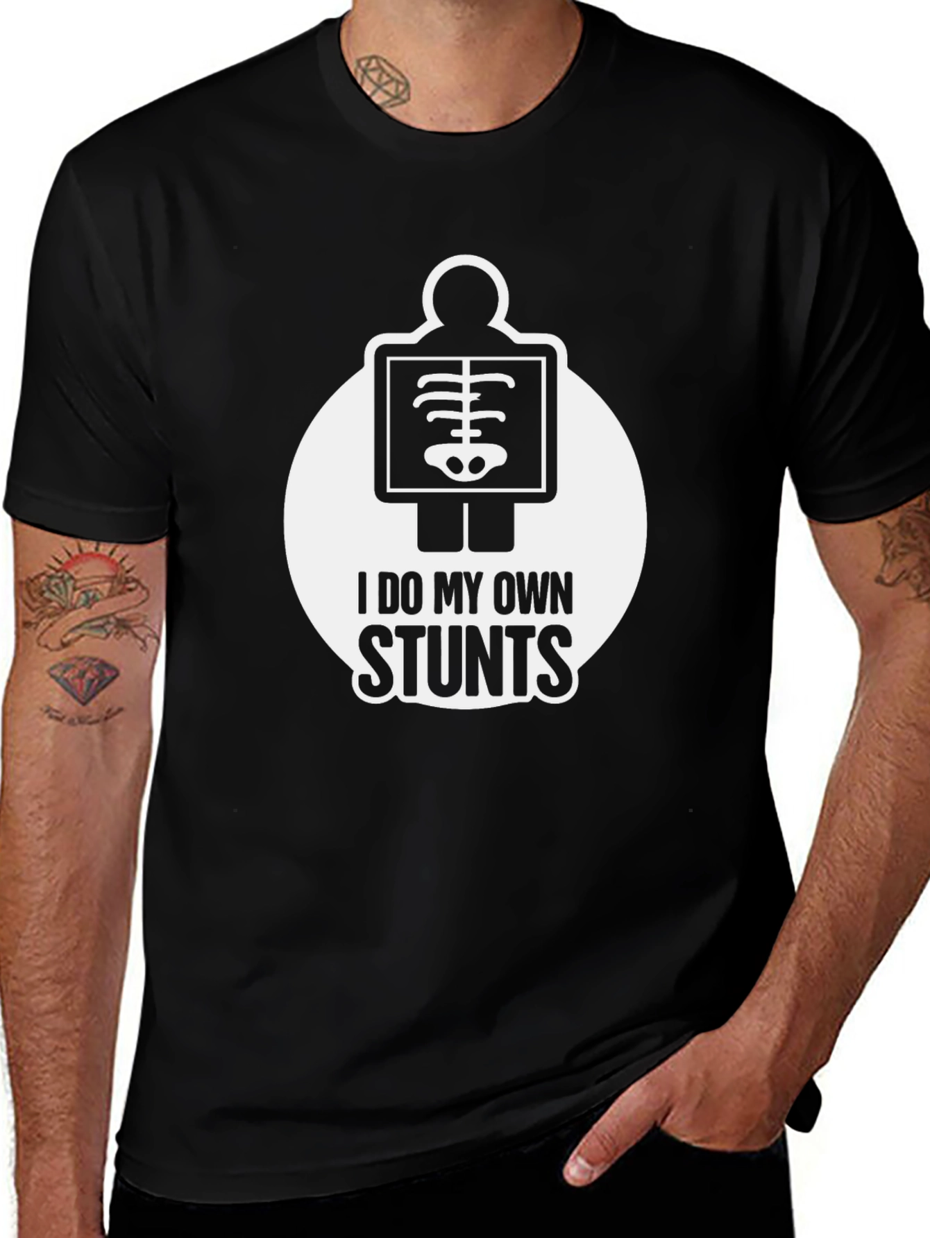 Variant 16 of I Do My Own Stunts Skeleton Graphic T-Shirt