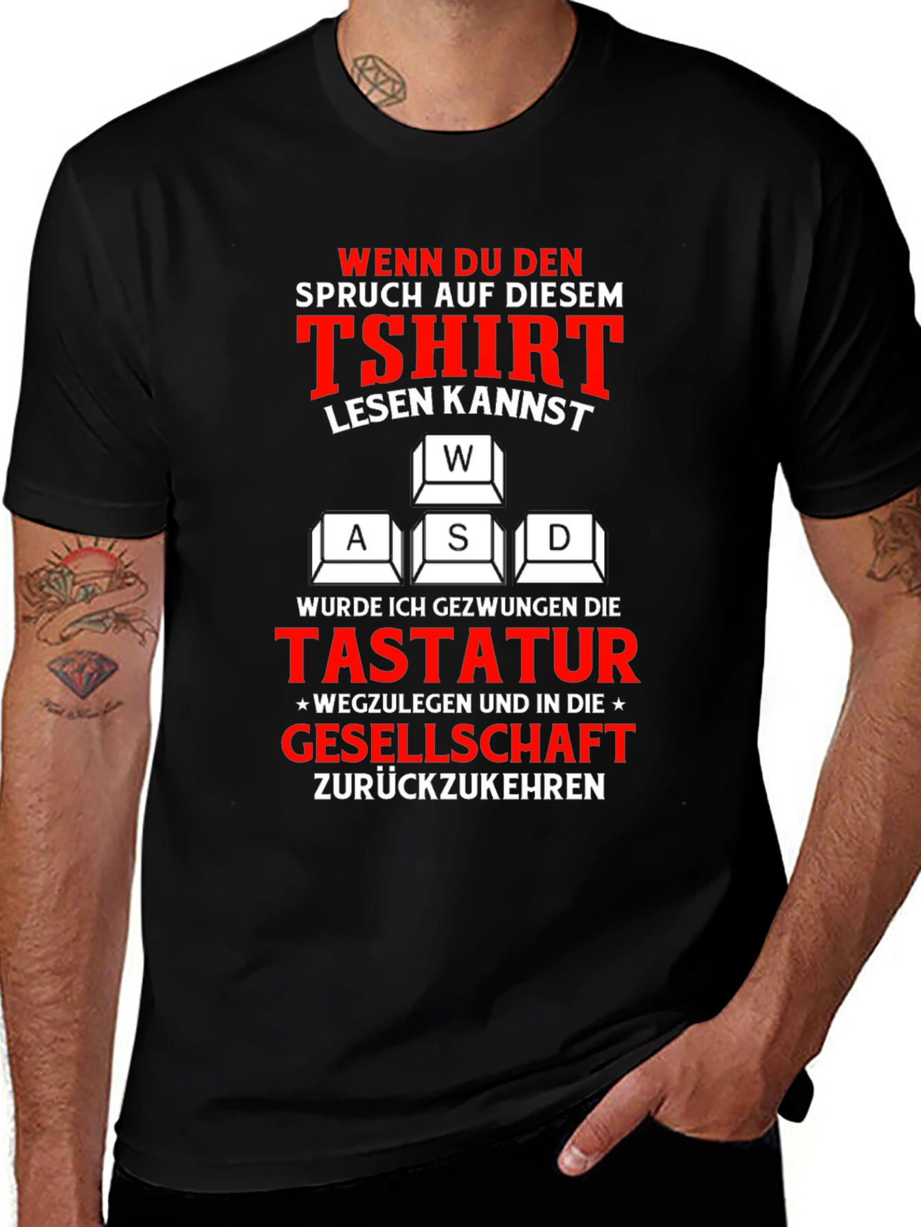 Variant 28 of Gamer T-Shirt - Keyboard WASD
