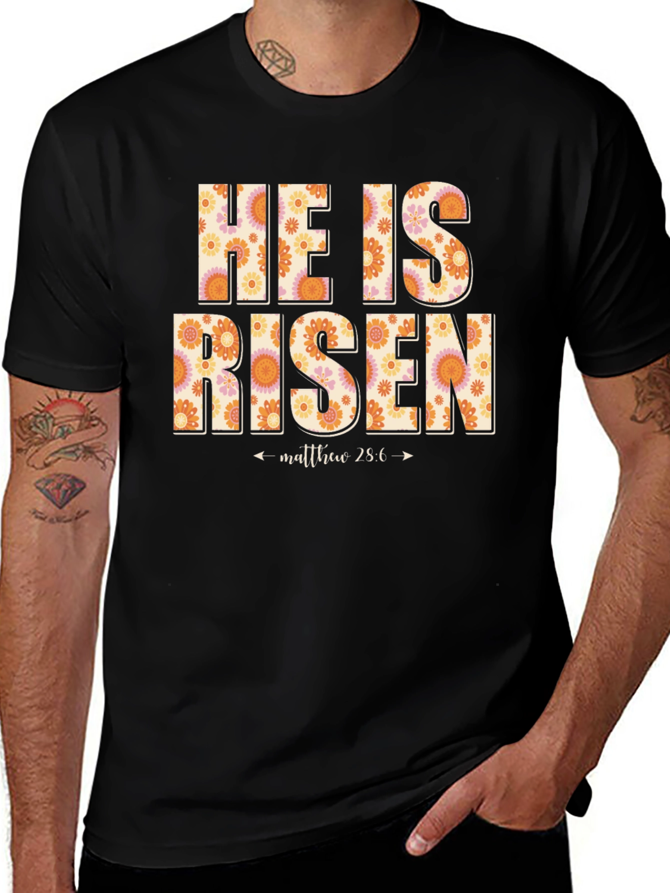 He Is Risen Floral Easter T-Shirt
