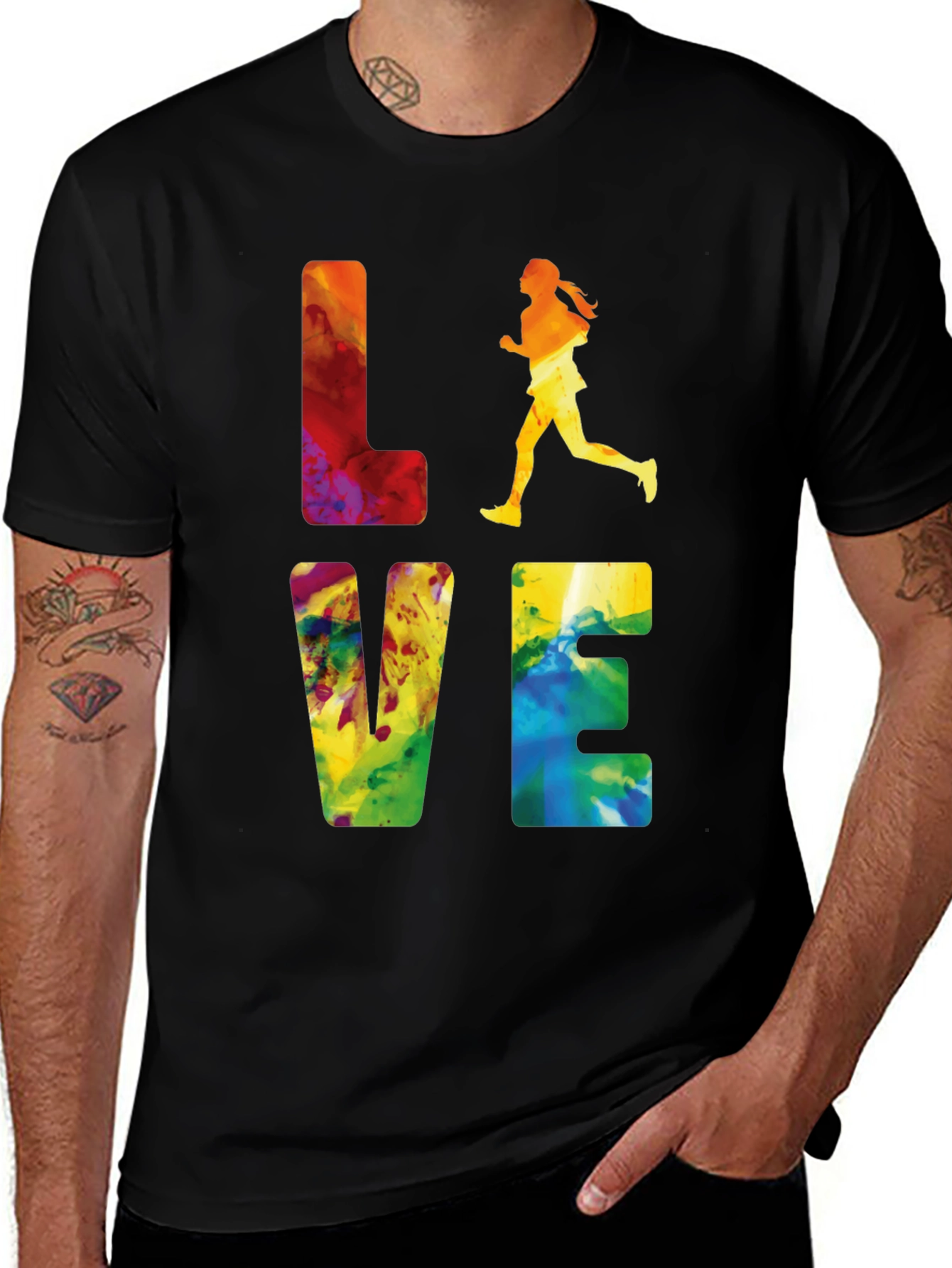 LOVE Running T-Shirt - Colorful Graphic Tee