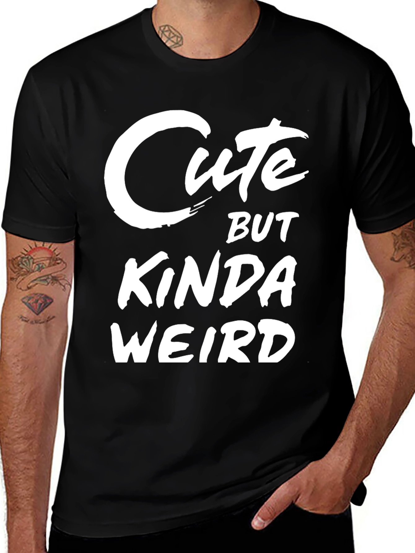 Variant 3 of Cute But Kinda Weird Black Graphic Tee