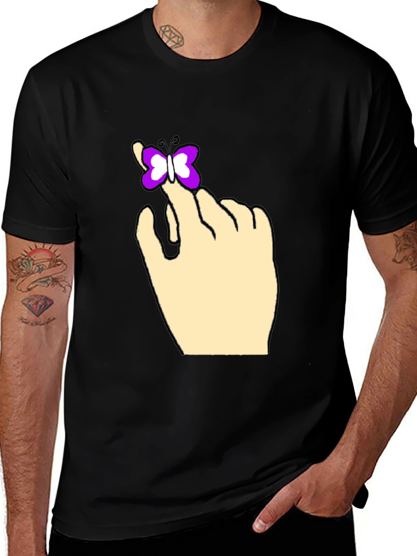 Variant 6 of Butterfly on Hand Graphic Tee