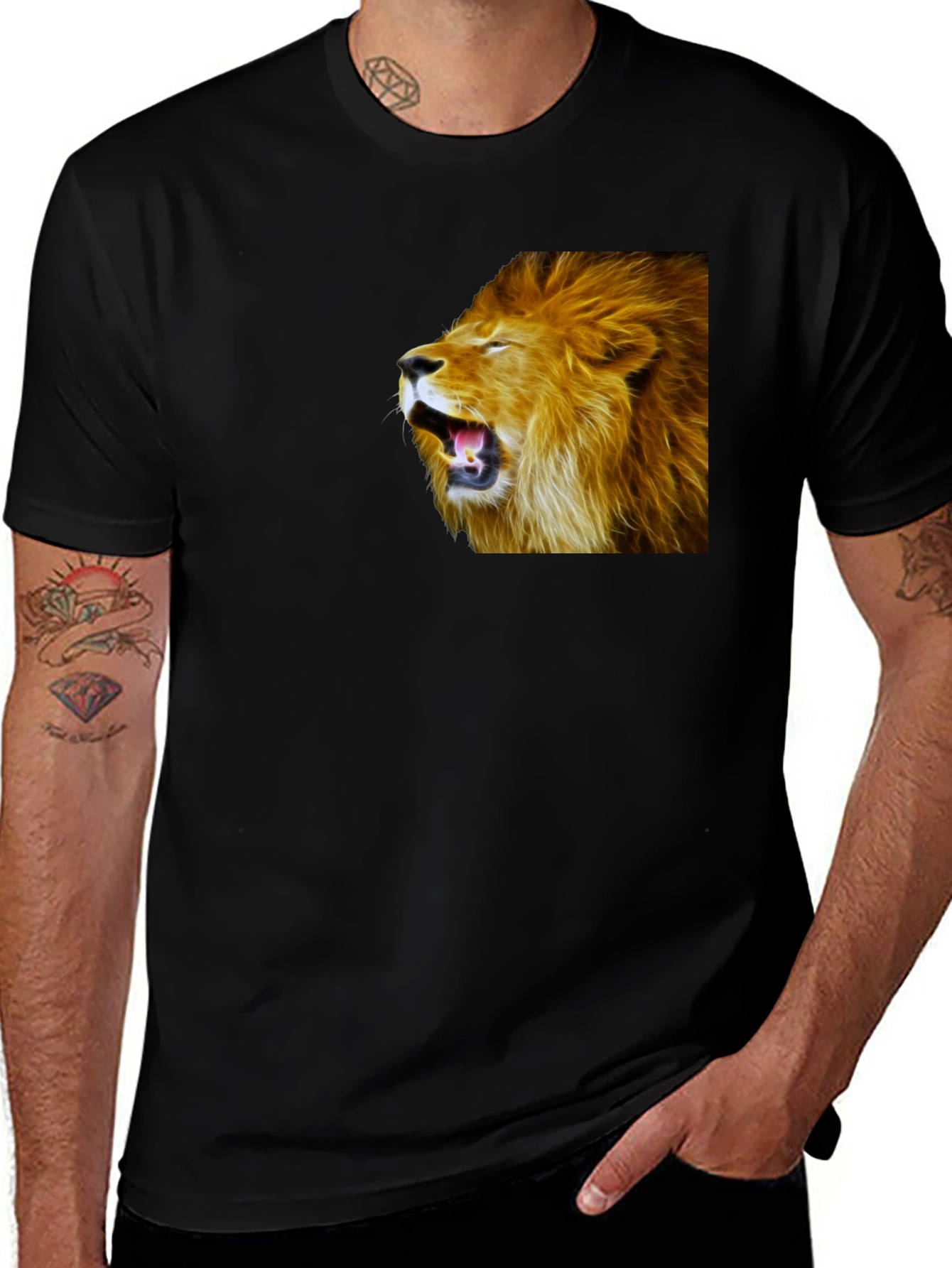 Variant 12 of Roaring Lion Graphic Black T-Shirt
