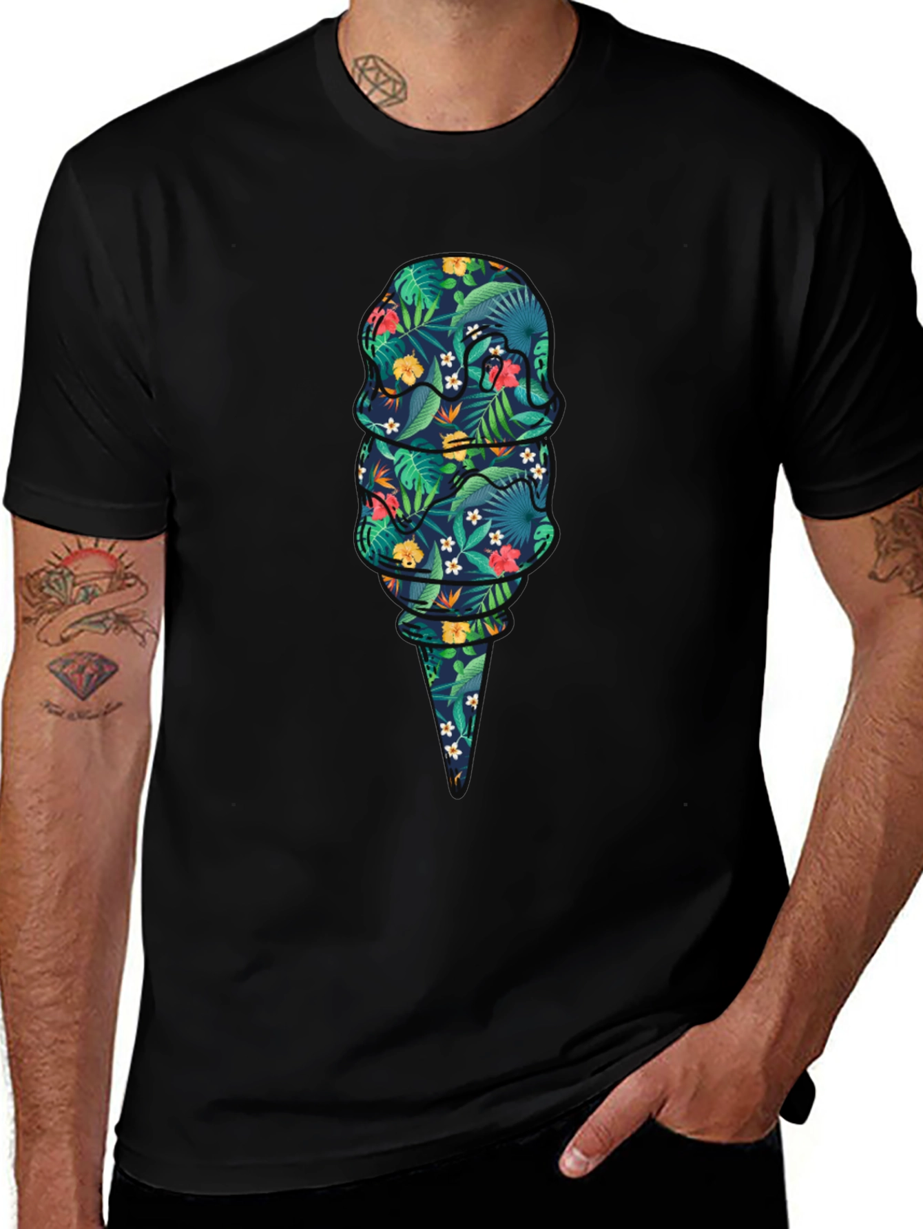 Tropical Ice Cream Graphic T-Shirt
