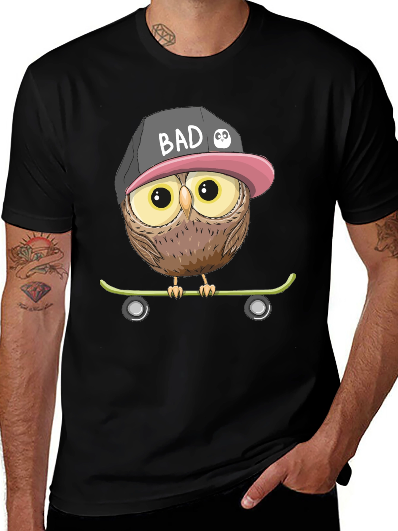 Variant 20 of Cool Owl Skateboard Graphic T-Shirt