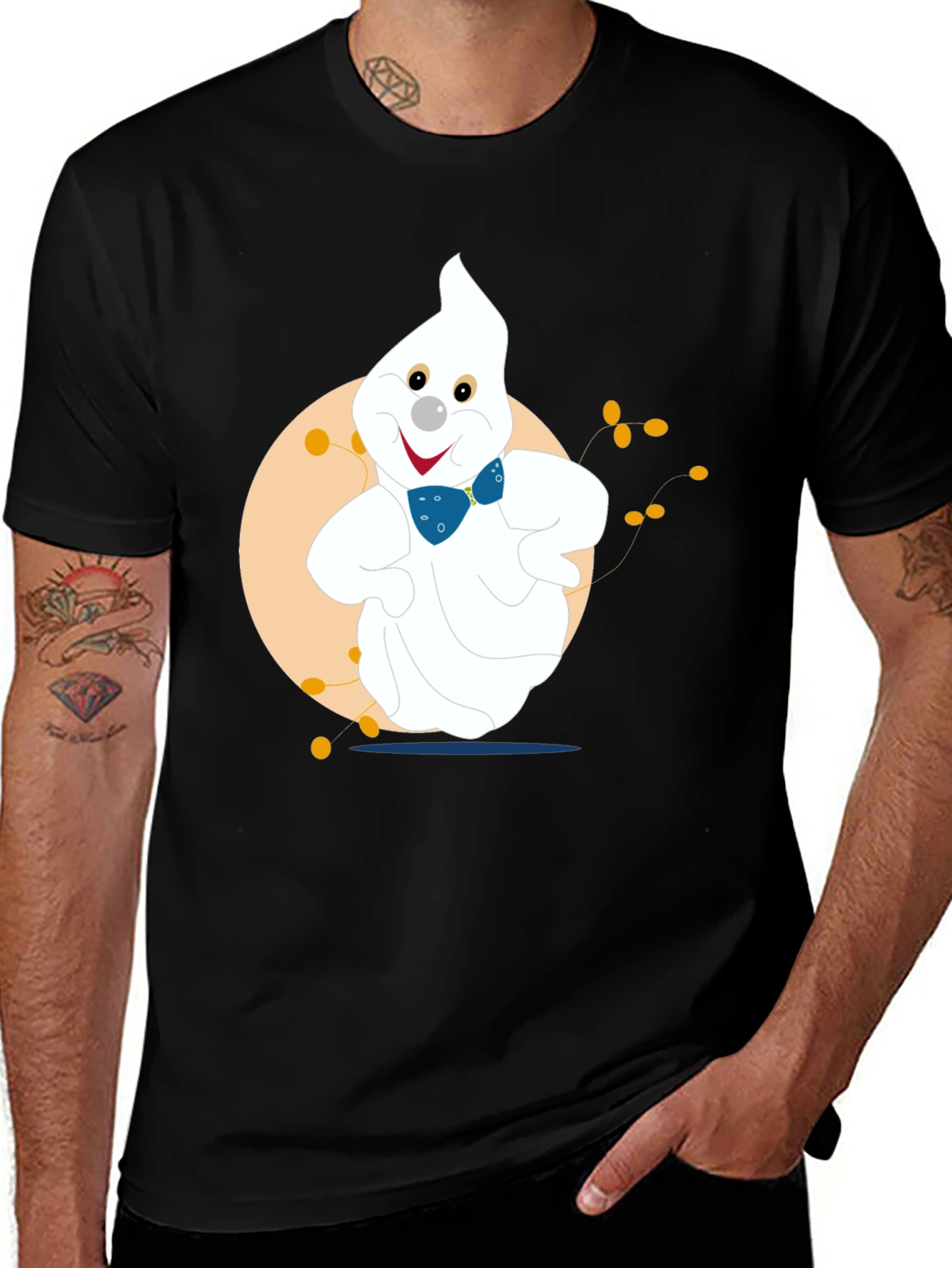 Variant 6 of Ghost Graphic Black T-Shirt - Halloween Fun