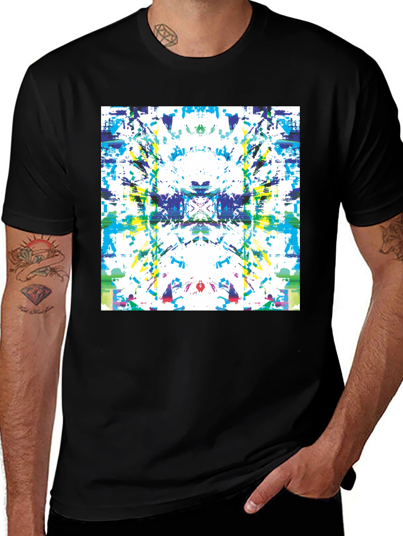 Variant 6 of Abstract Graphic Print Black T-Shirt