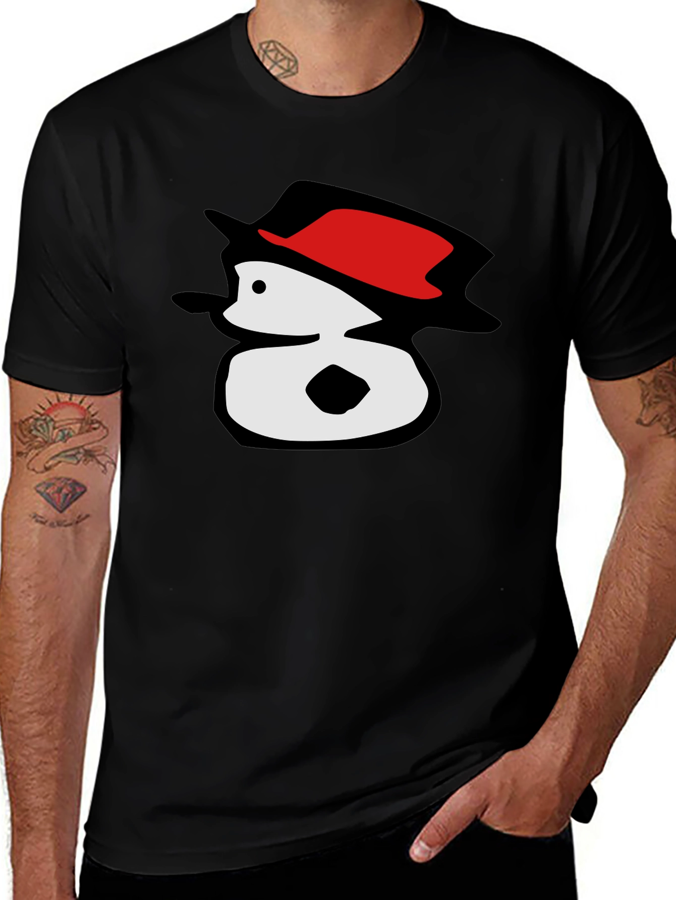 Variant 4 of Stylish Black T-Shirt with Unique Cartoon Number 8 Design