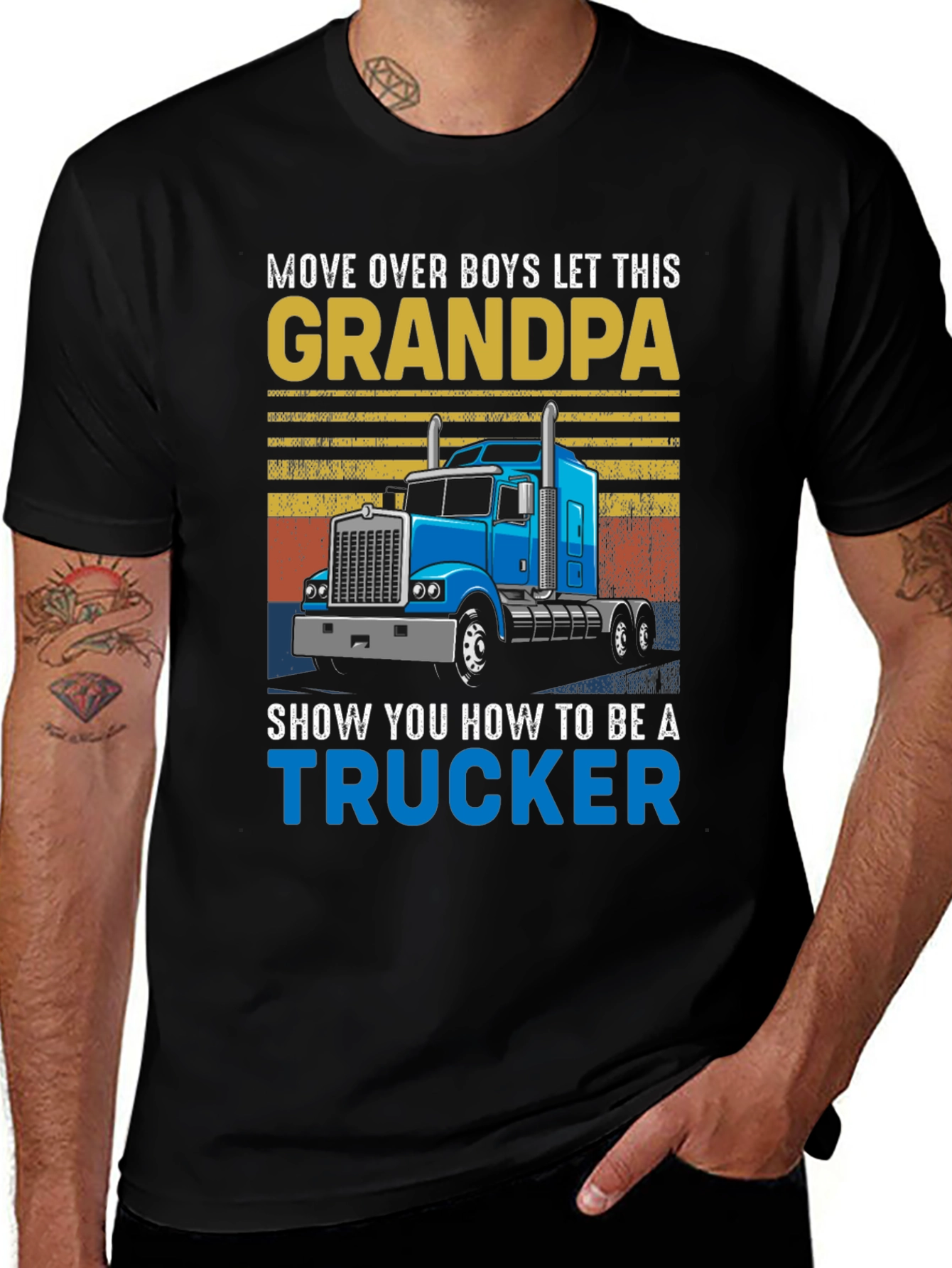 Variant 20 of Grandpa Trucker T-Shirt: Move Over Boys!