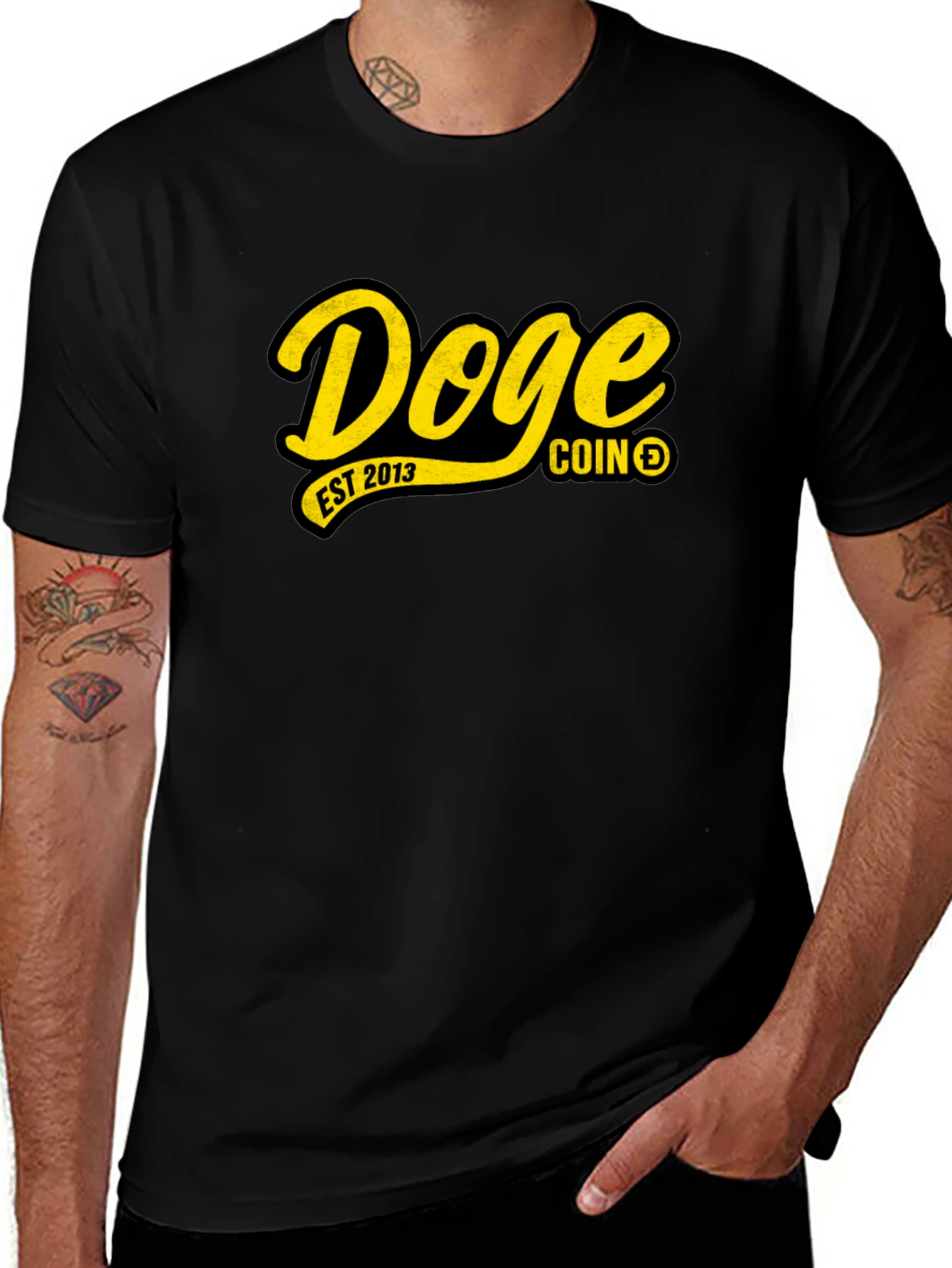 Doge Coin EST 2013 Black T-Shirt