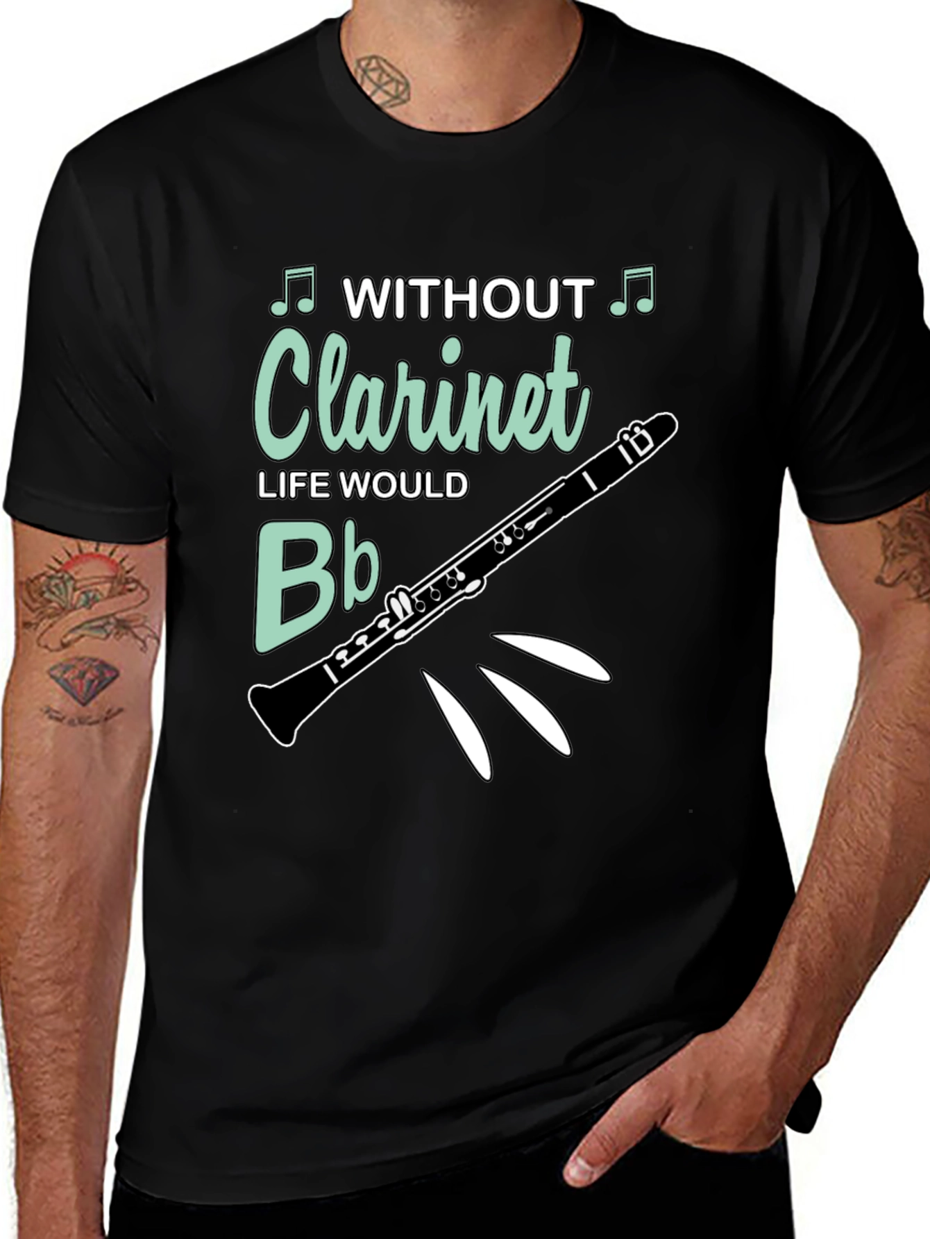 Variant 10 of Without Clarinet Life Would Bb Black T-Shirt Music