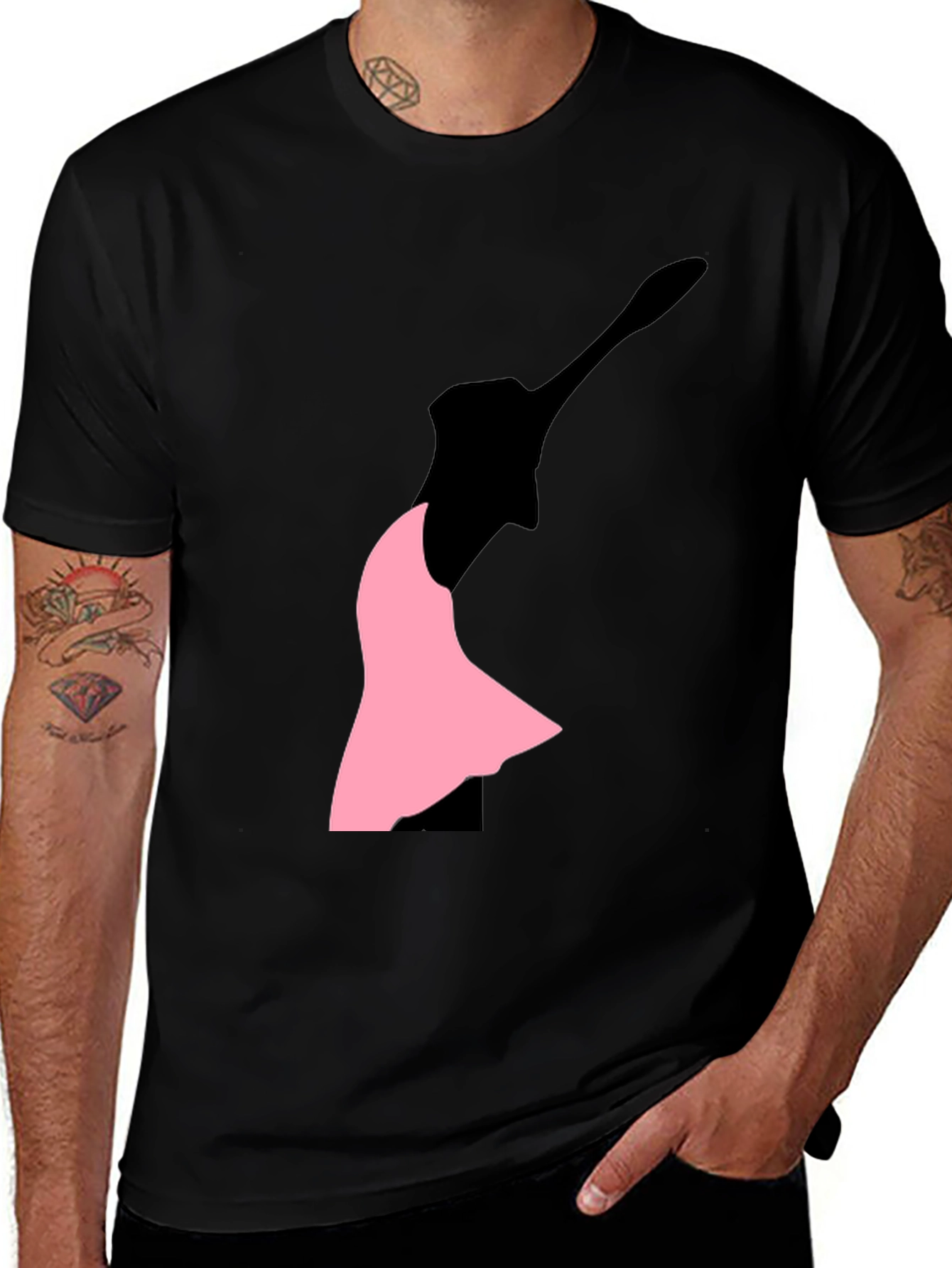 Variant 21 of Ballet Silhouette Graphic Tee - Black Cotton Blend