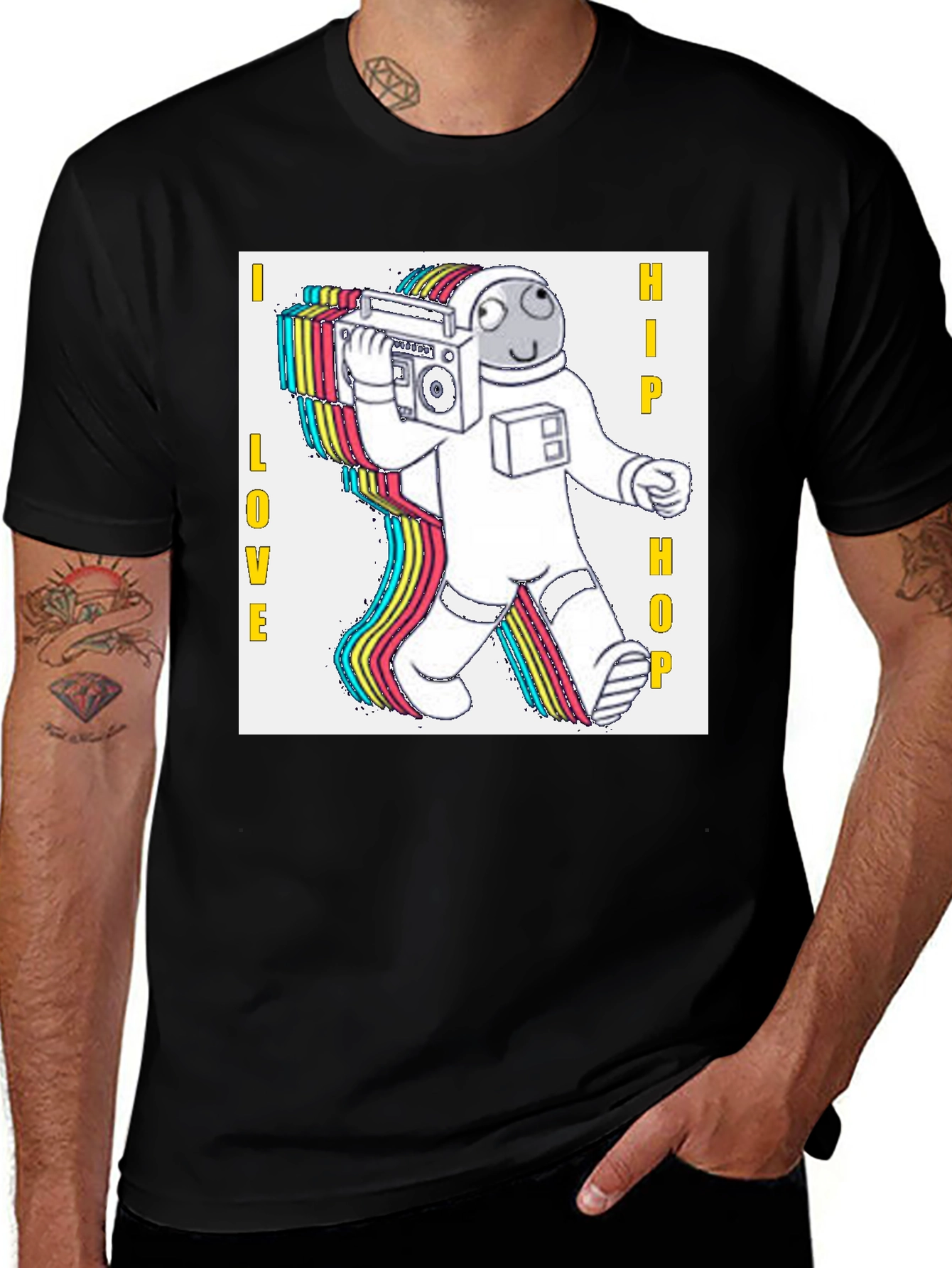 Variant 23 of I Love Hip Hop Astronaut Graphic T-Shirt