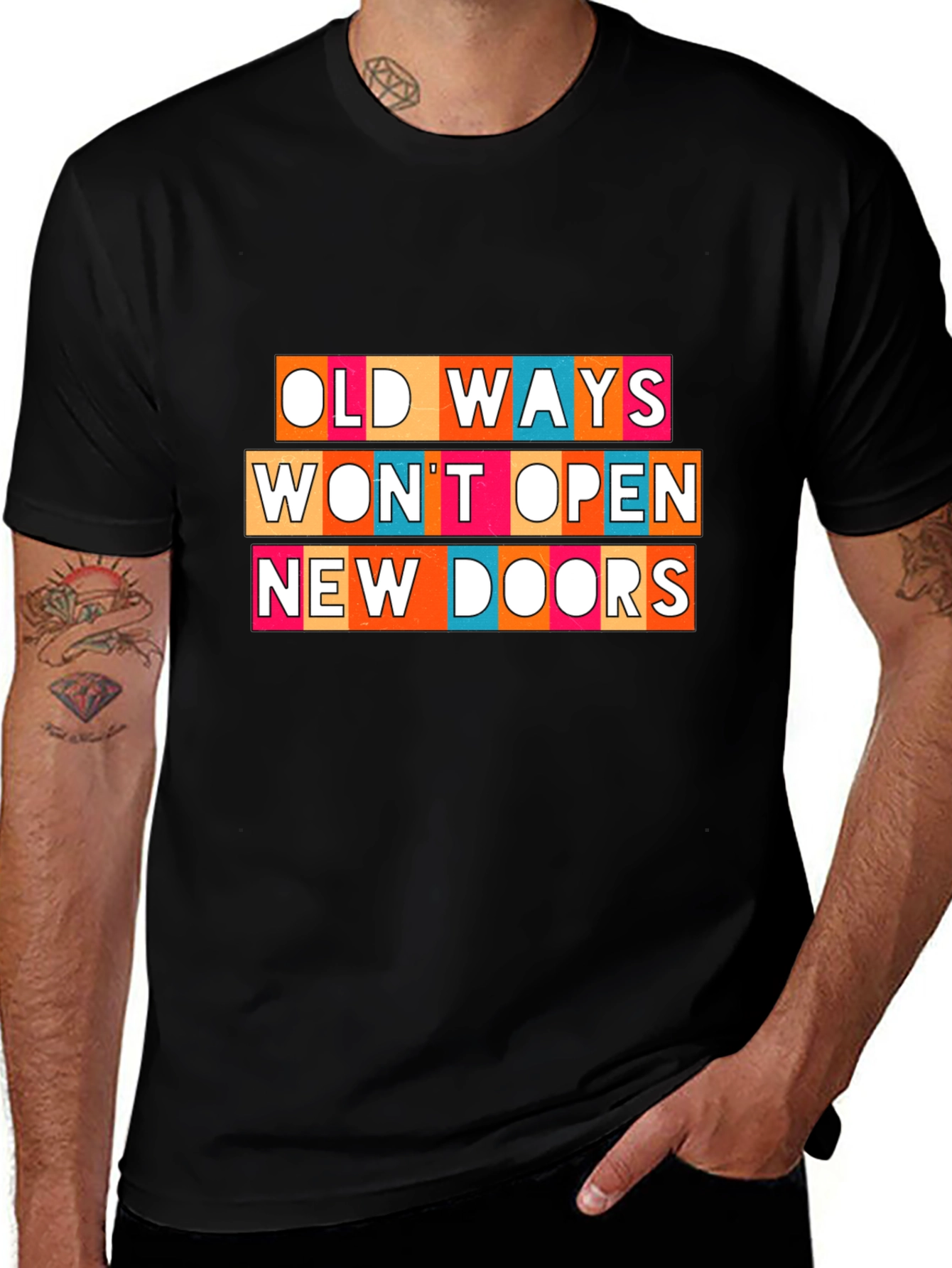 Variant 4 of Inspirational Graphic T-Shirt: Old Ways, New Doors