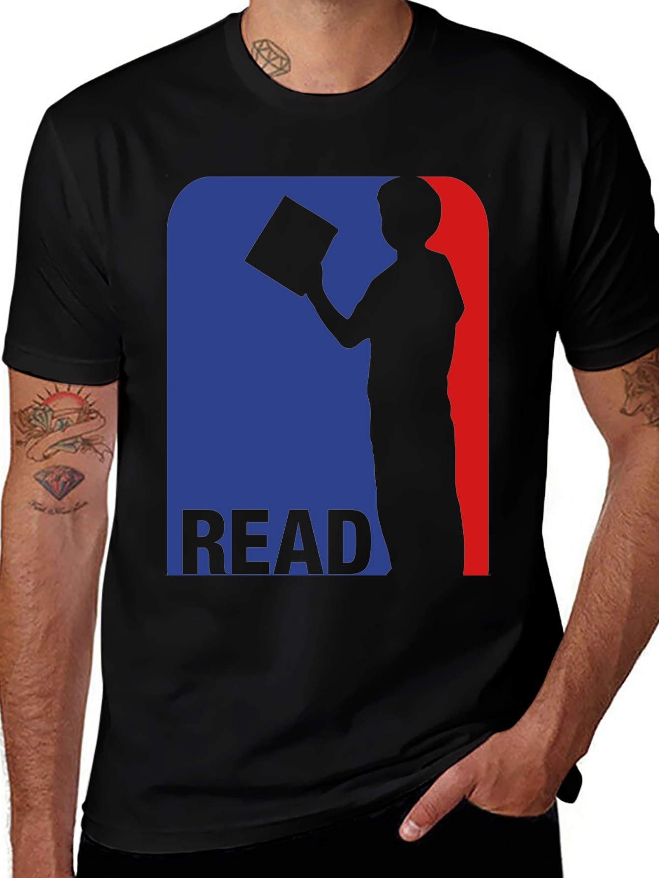 Variant 14 of Read Black Graphic Tee Novelty Reading Shirt