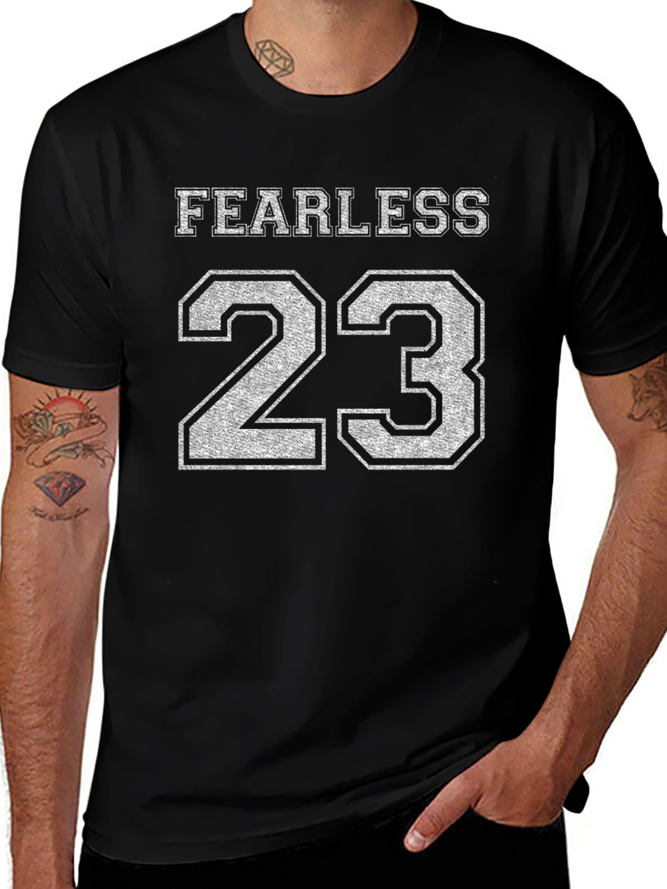 Variant 18 of Fearless 23 Graphic Tee - Black