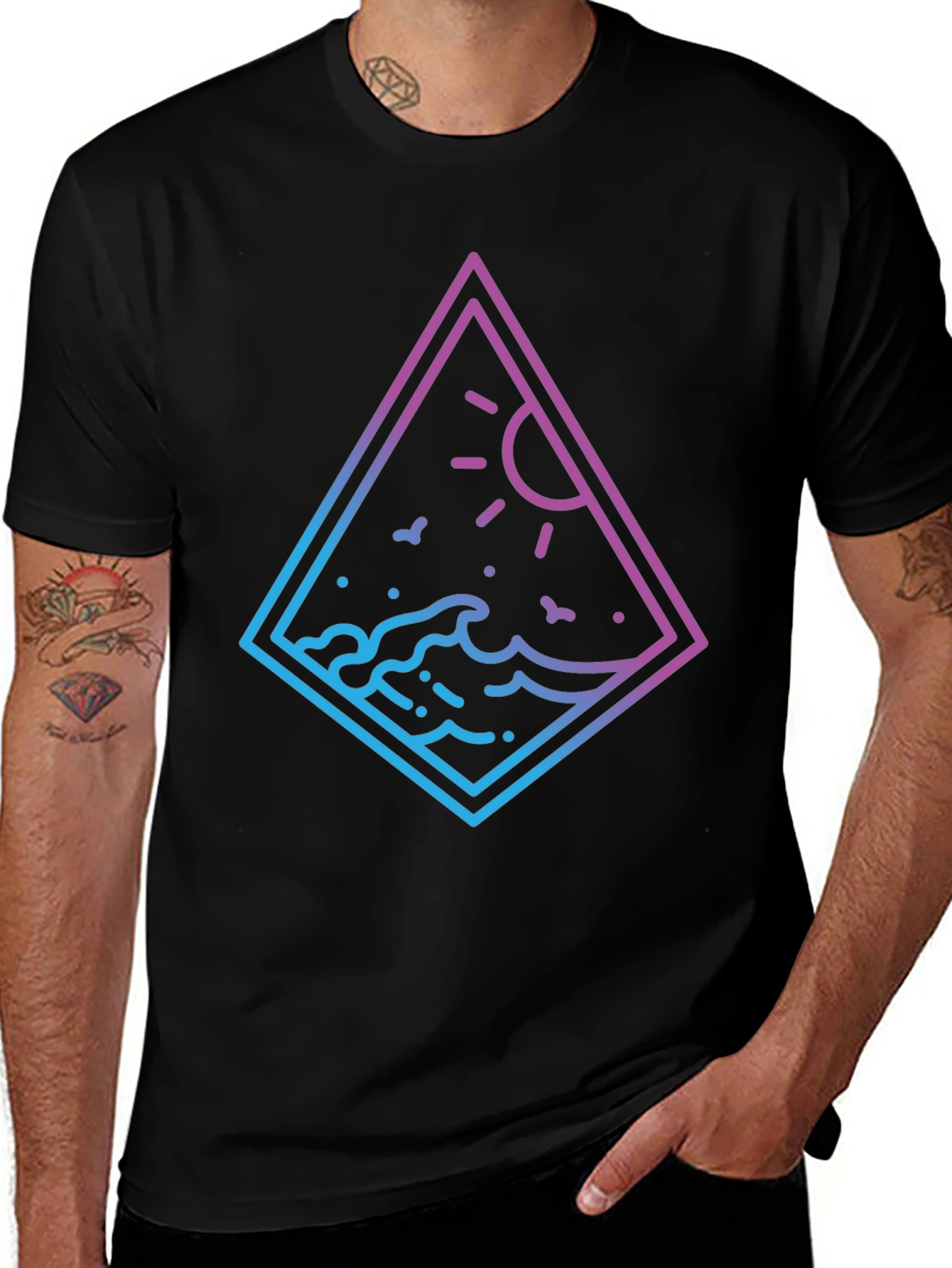 Variant 14 of Ocean Wave Graphic Tee - Gradient Design