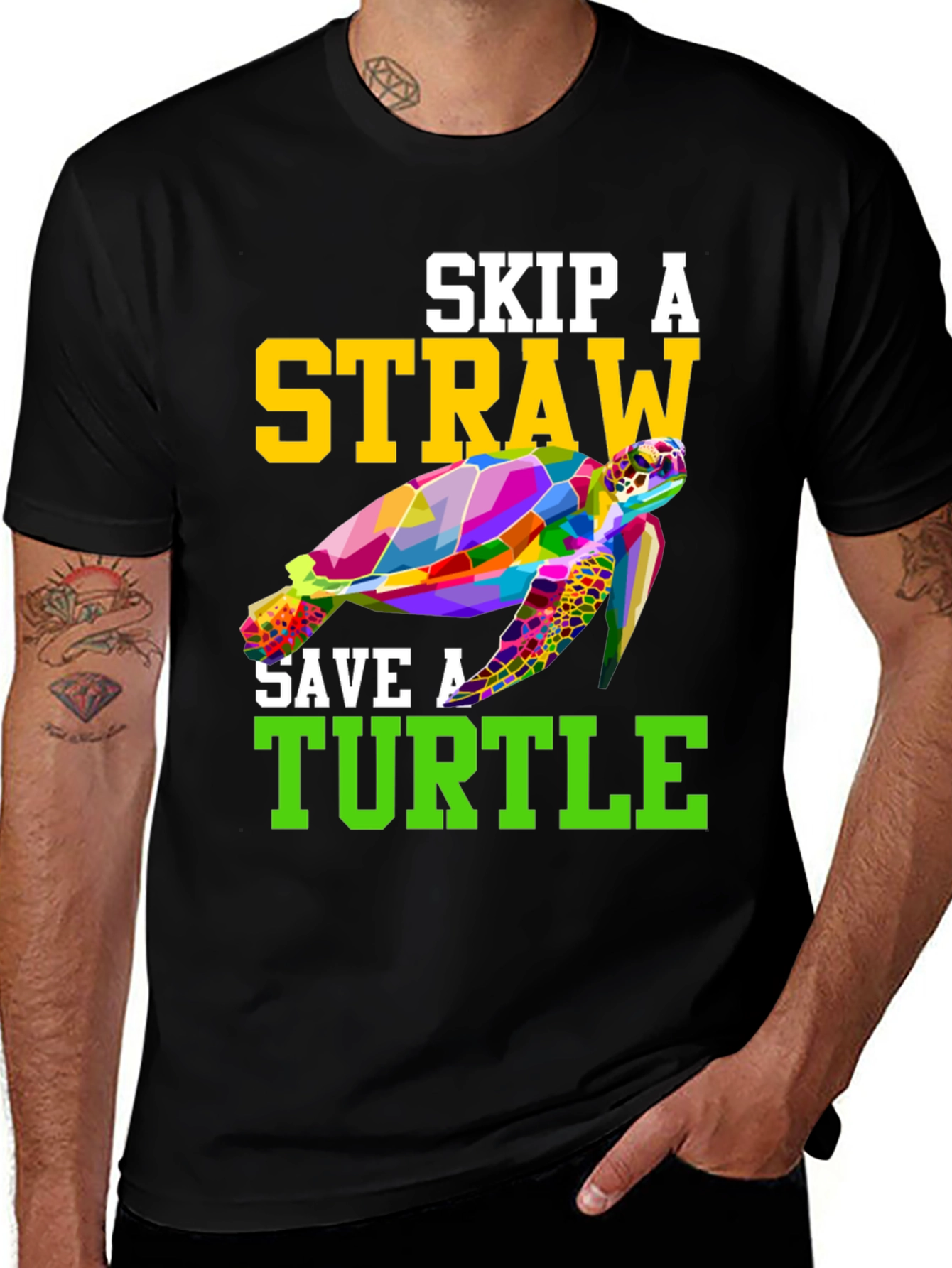 Variant 24 of Skip A Straw Save A Turtle T-Shirt