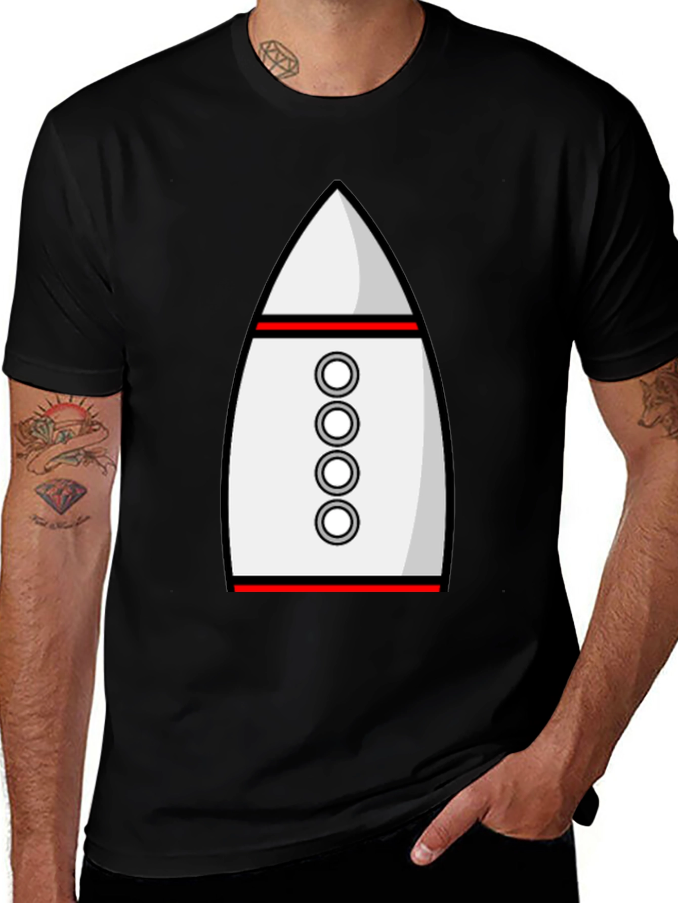Variant 13 of Rocket Ship Graphic Tee - Retro Space T-Shirt