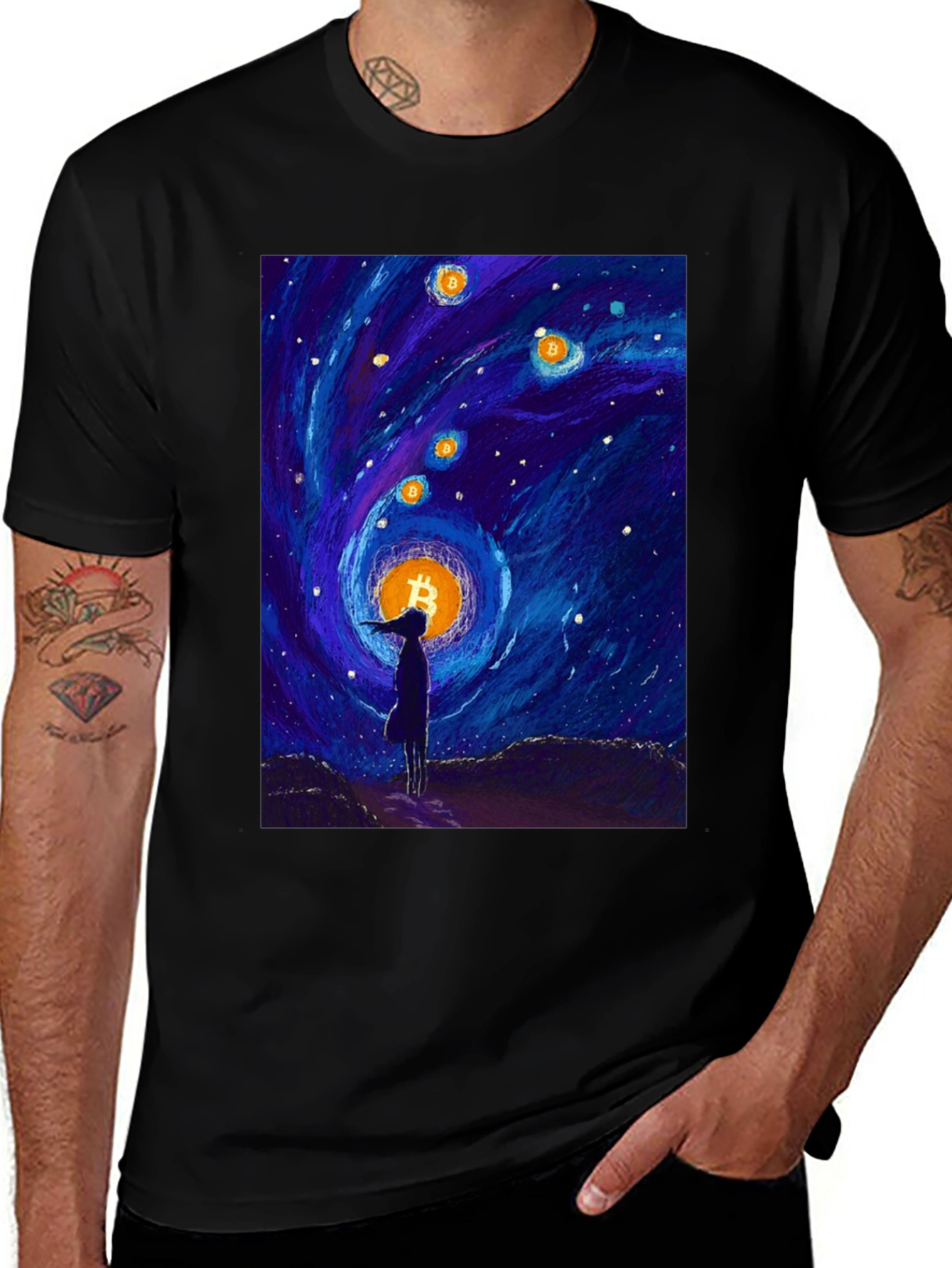 Bitcoin Starry Night T-Shirt