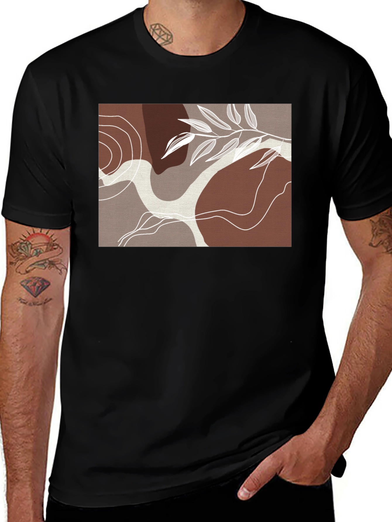 Variant 28 of Modern Abstract Graphic Tee - Nature Inspired Design