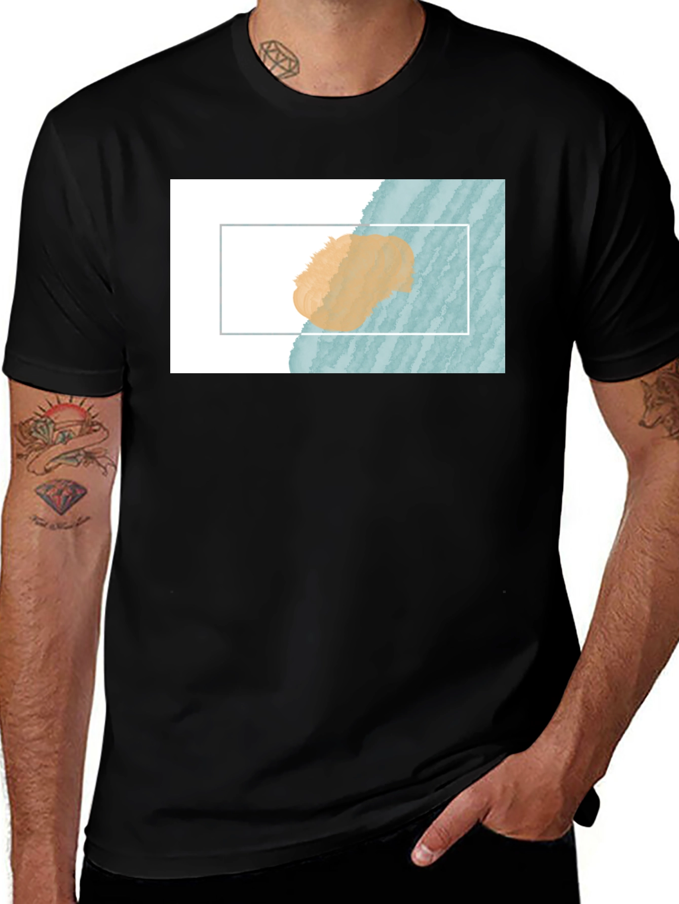 Variant 20 of Abstract Graphic Print Black T-Shirt