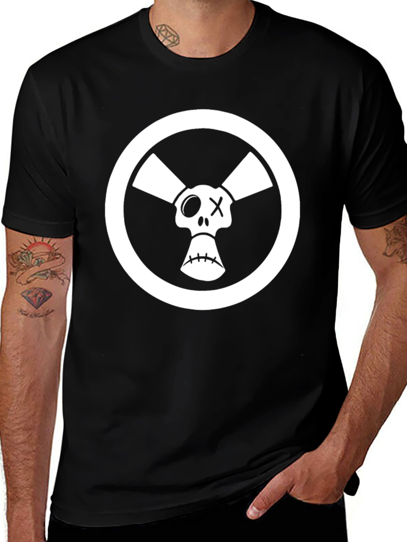 Variant 22 of Skull & Crossbones Radiation Symbol T-Shirt