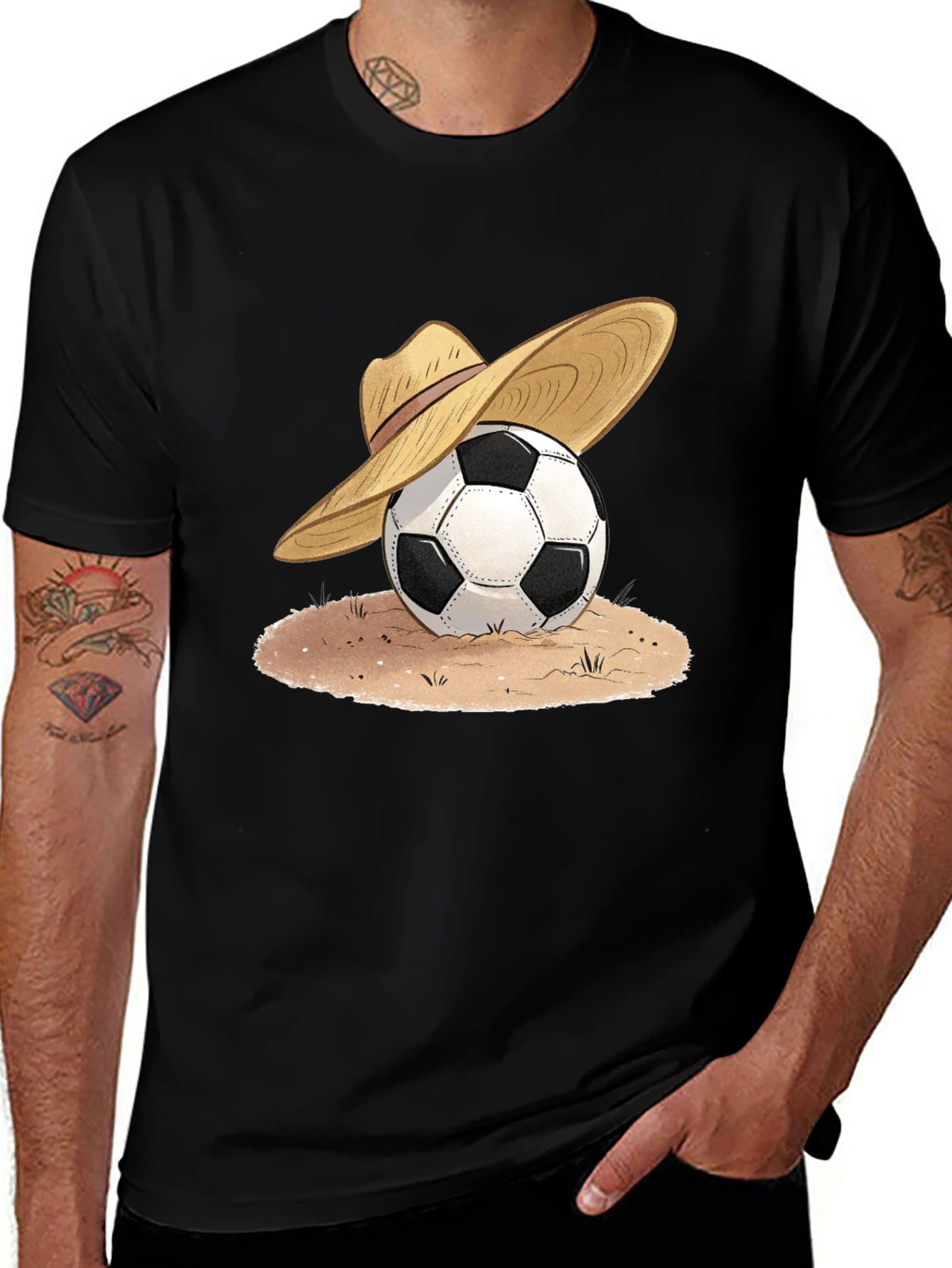 Variant 25 of Soccer Ball Sombrero Graphic Tee