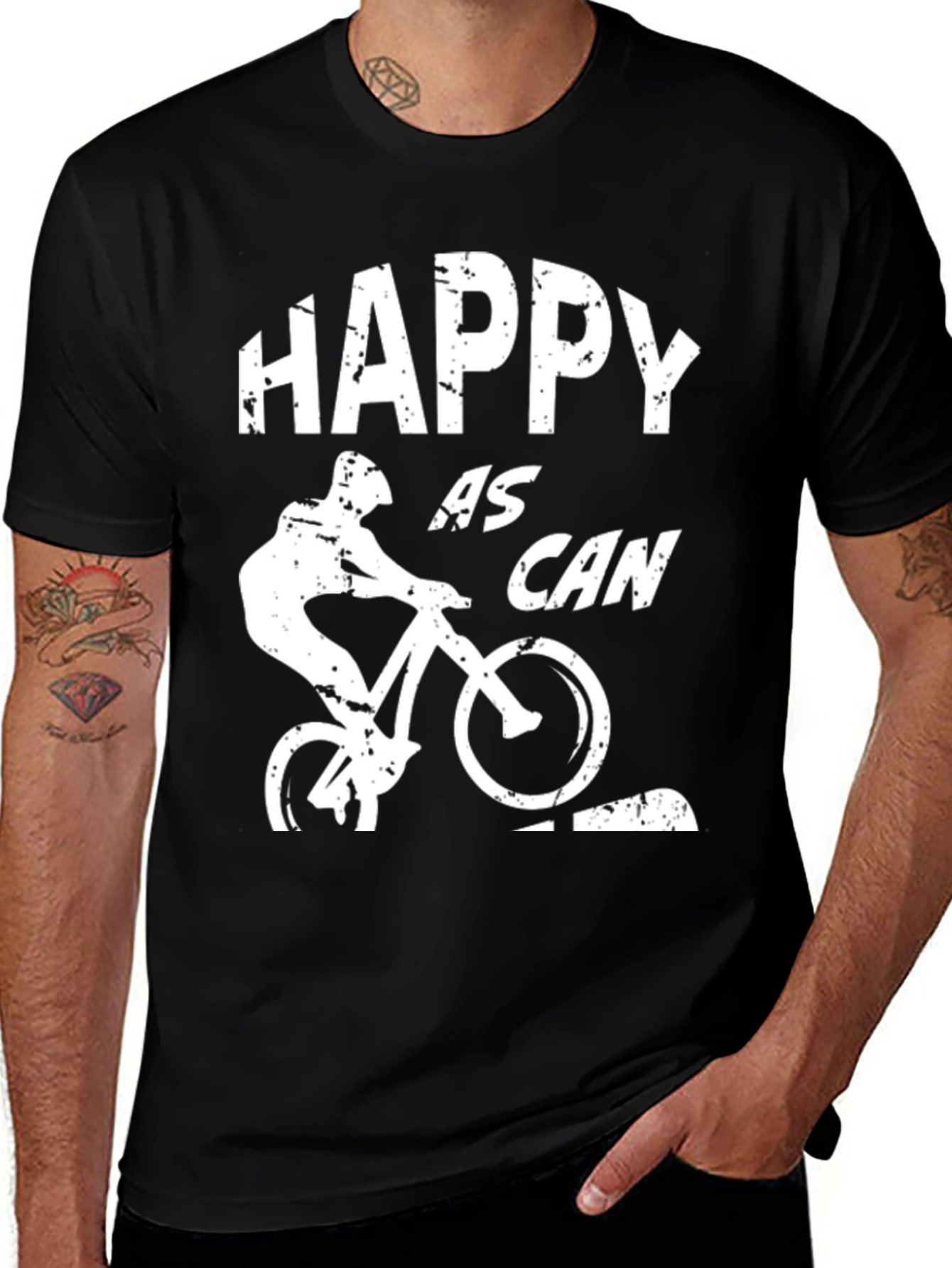 Variant 13 of Happy As Can Be Biker Graphic Tee