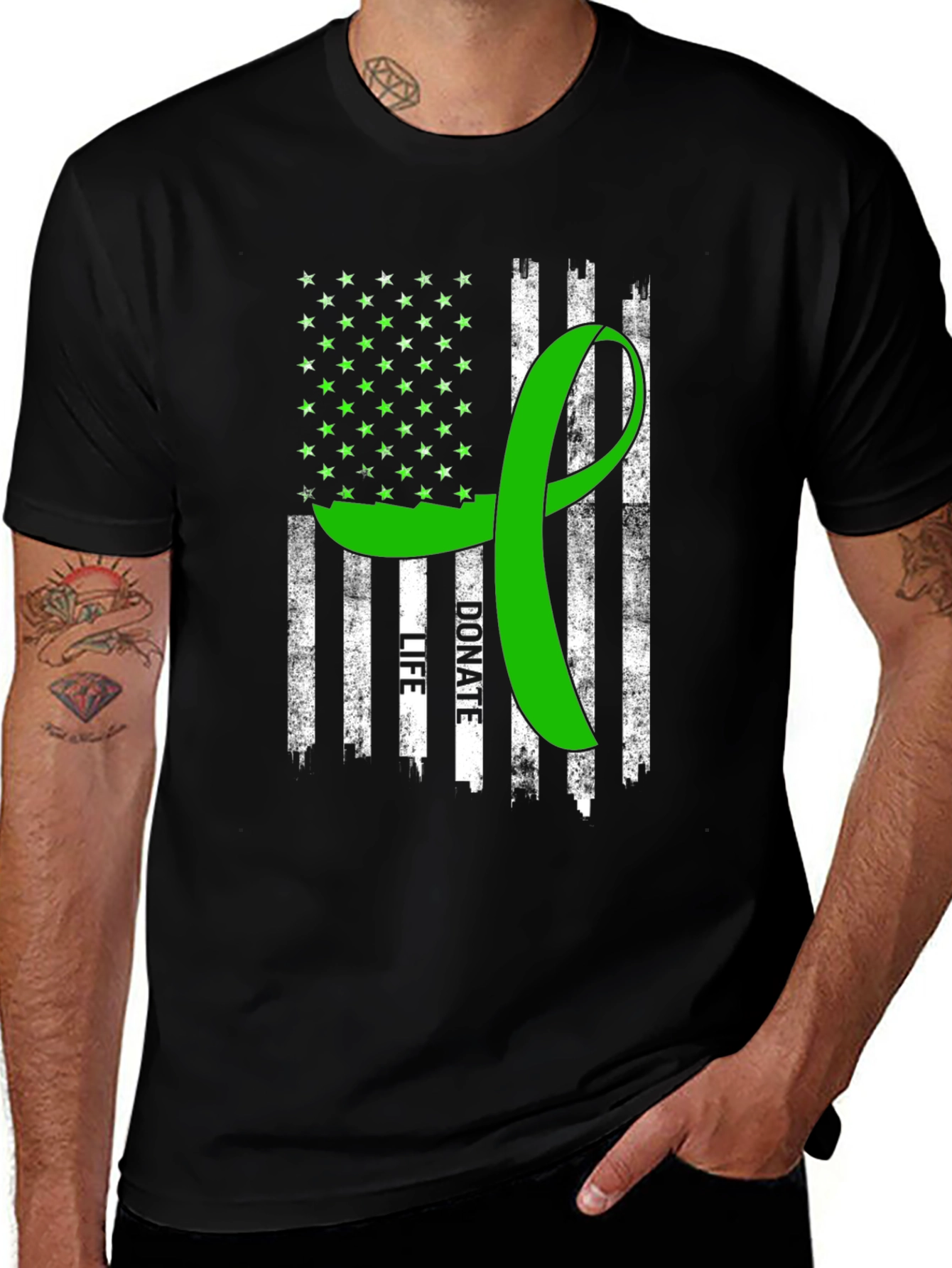 Donate Life American Flag T-Shirt