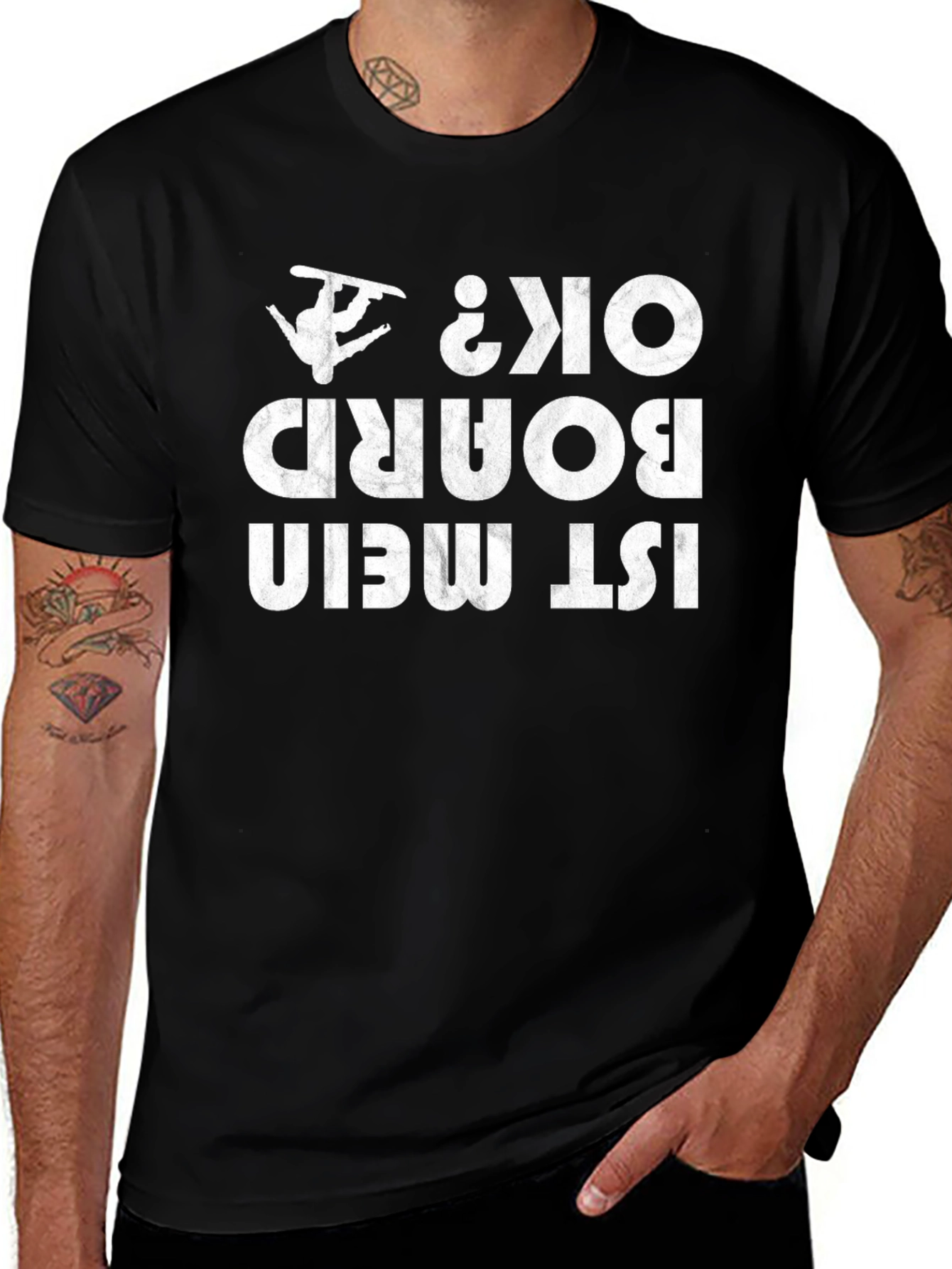 Variant 17 of Funny Snowboarding T-Shirt - Ist Mein Board Ok?