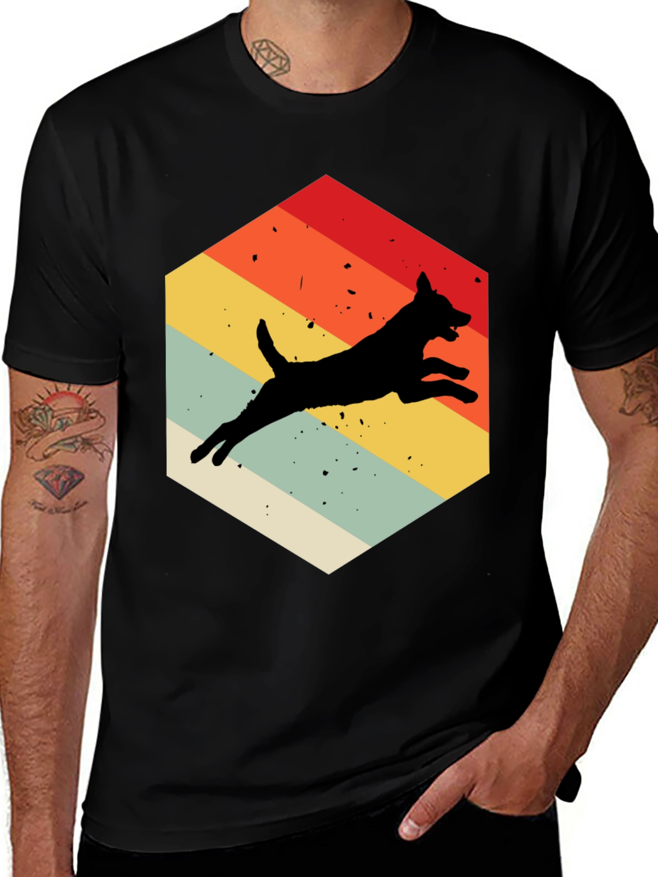 Variant 28 of Retro Dog Silhouette Tee - Vintage Style Shirt
