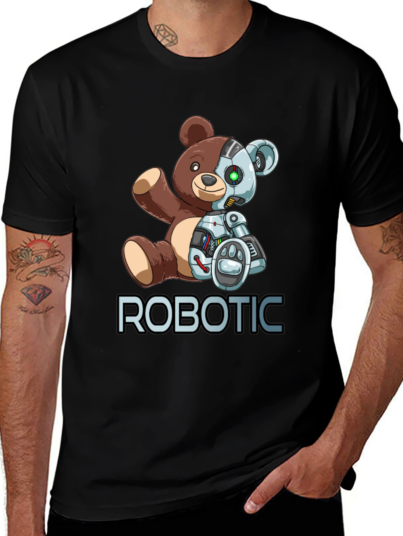 Variant 3 of Robotic Teddy Bear Graphic T-Shirt