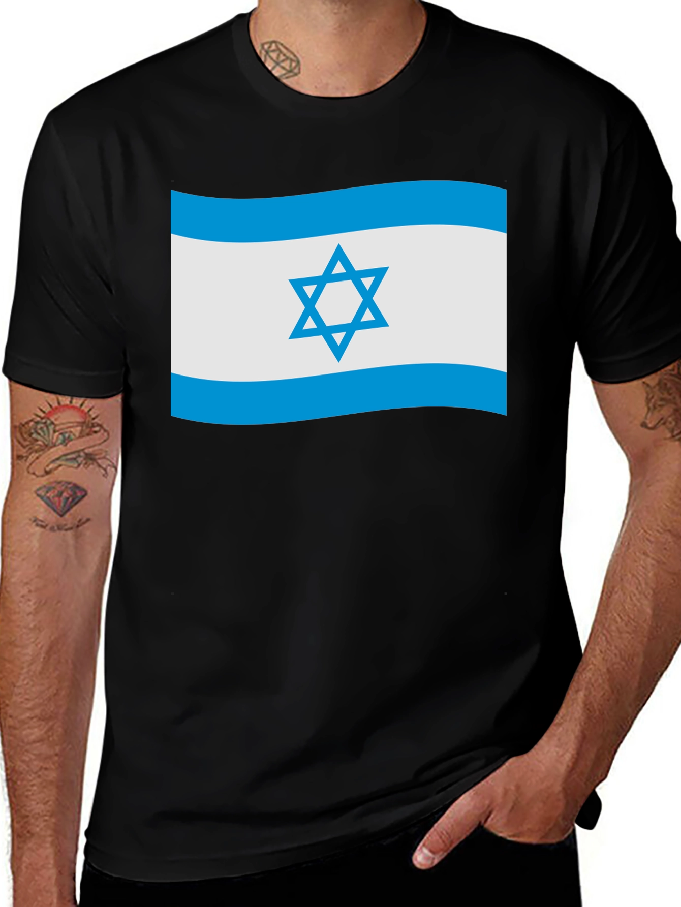 Israel Flag T-Shirt - Men's Black Tee