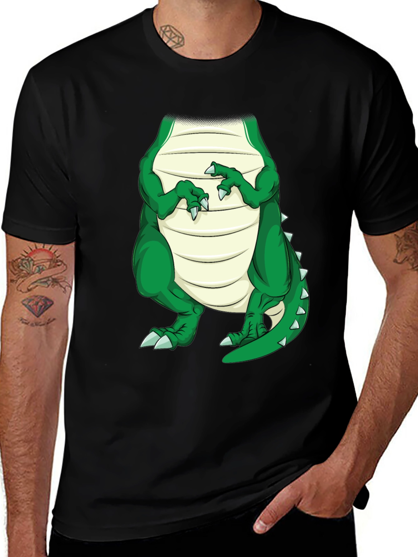 Variant 19 of Dino Graphic Tee - Fun Black T-Shirt
