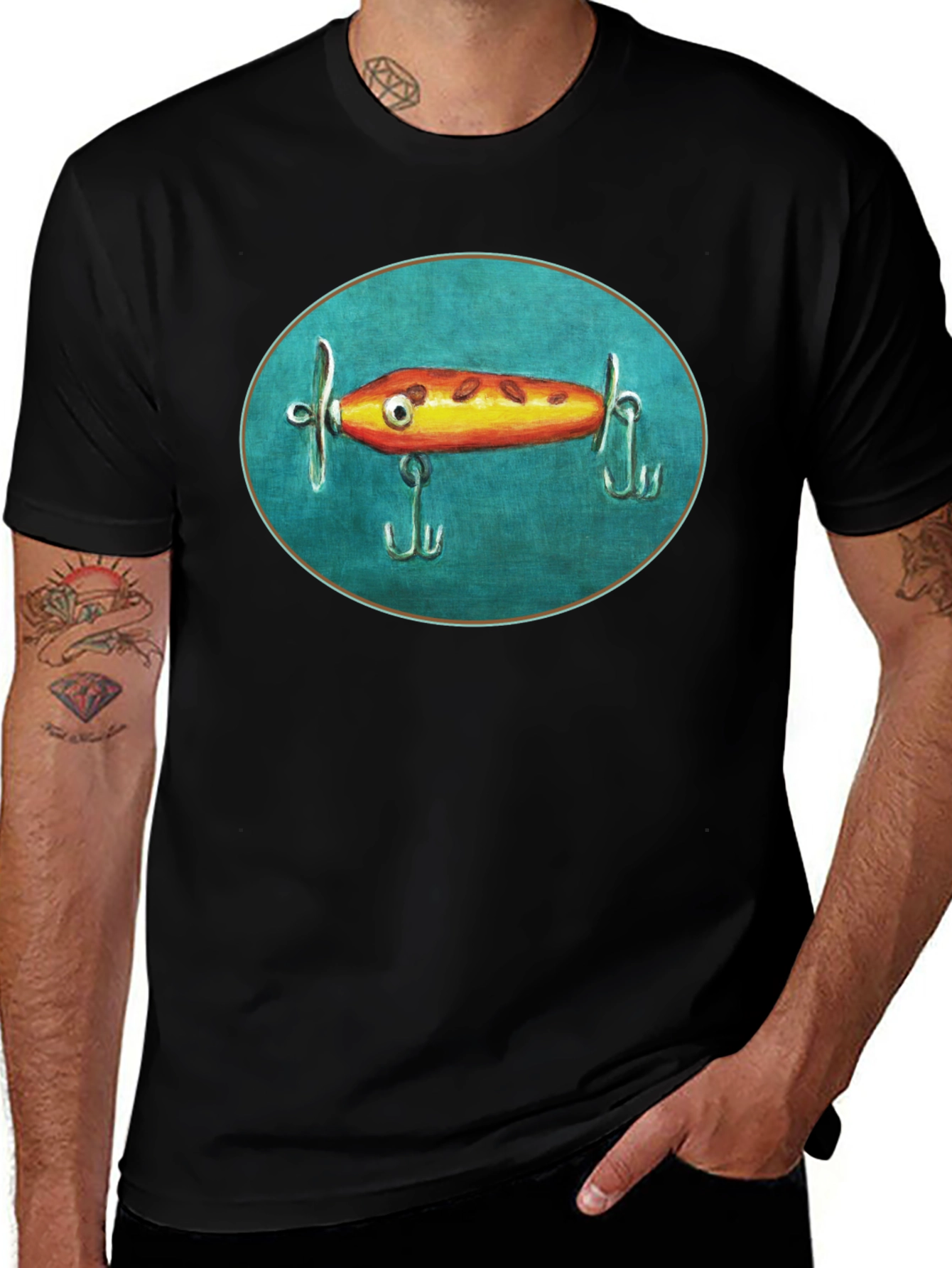 Fishing Lure Graphic Tee - Unique Angler's Style!