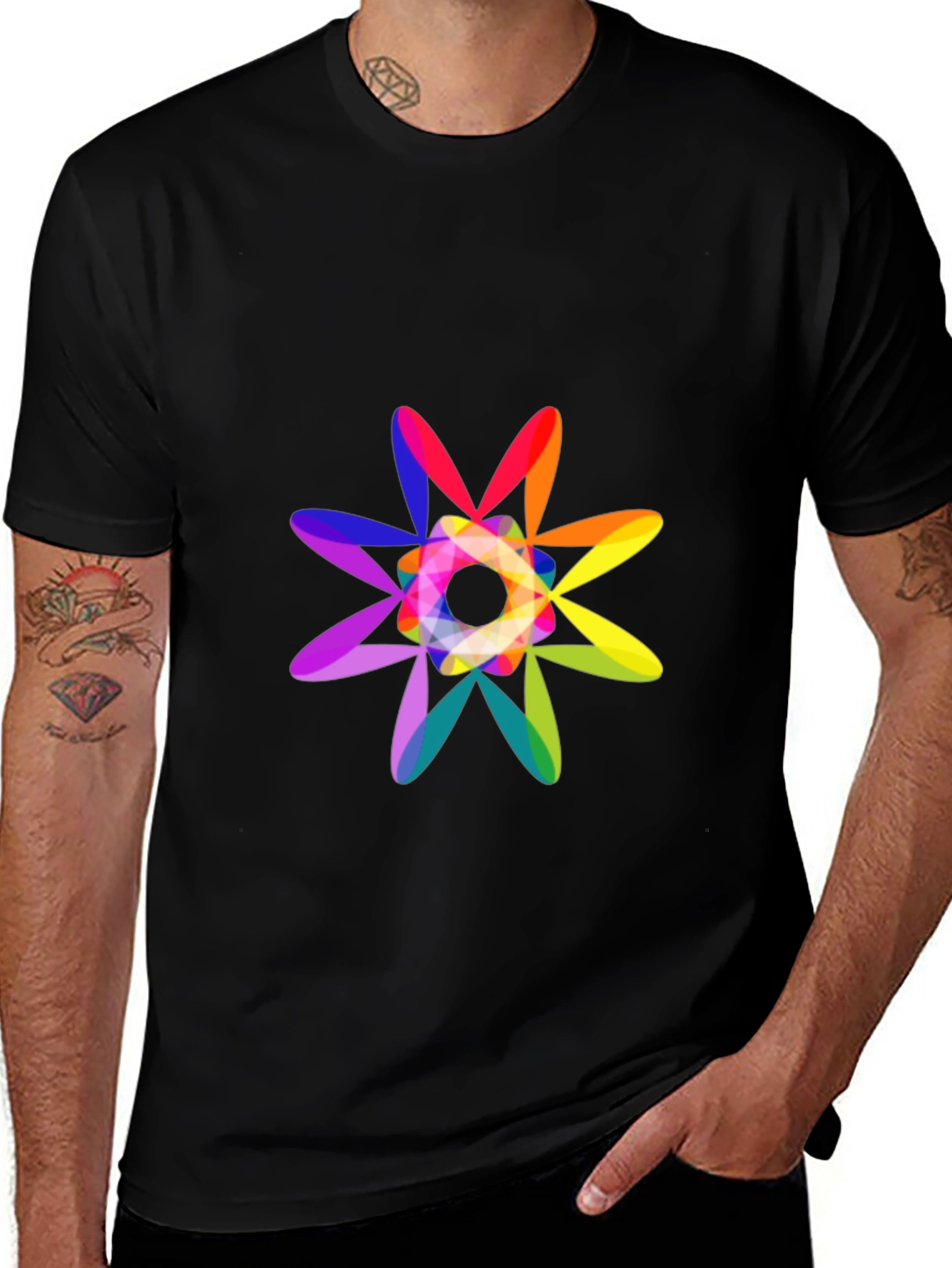 Variant 12 of Colorful Abstract Flower Graphic Tee